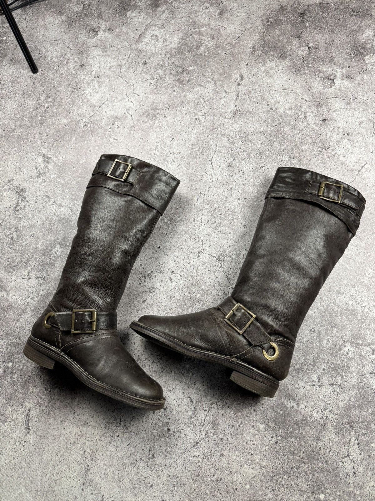 If Six Was Nine Vintage AS 98 Heel Rick Owens Style Leather Biker Boots Y2K Size US 8 / IT 38 - 4 Thumbnail