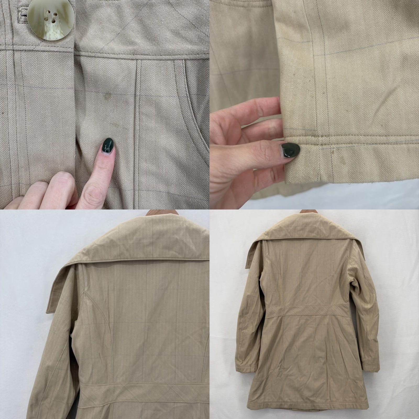Patagonia Patagonia Coat Womens Medium Beige Fleece Lined Herringbone Trench Travel Casual Size M / US 6-8 / IT 42-44 - 9 Thumbnail