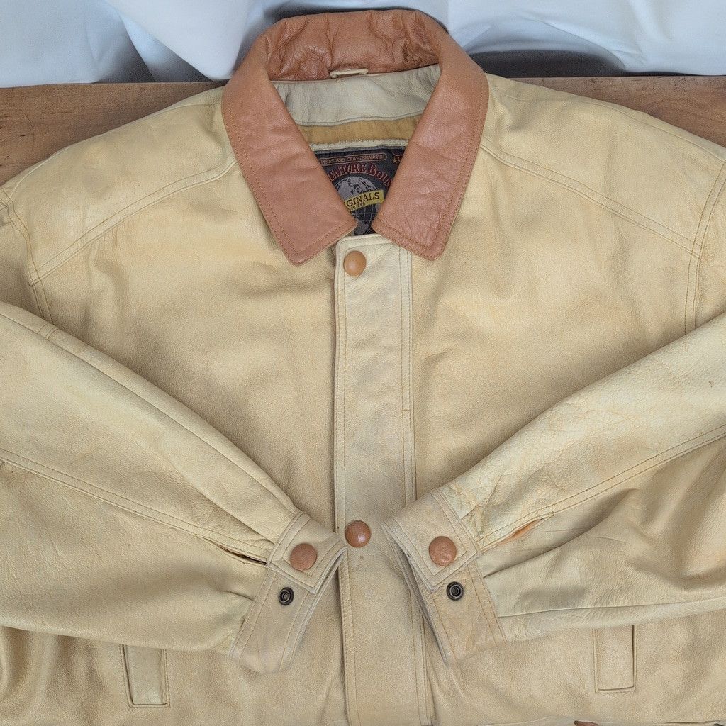 Vintage × Wilsons Leather Vintage Light Brown Leather Field Coat Style Jacket Size US XL / EU 56 / 4 - 5 Thumbnail