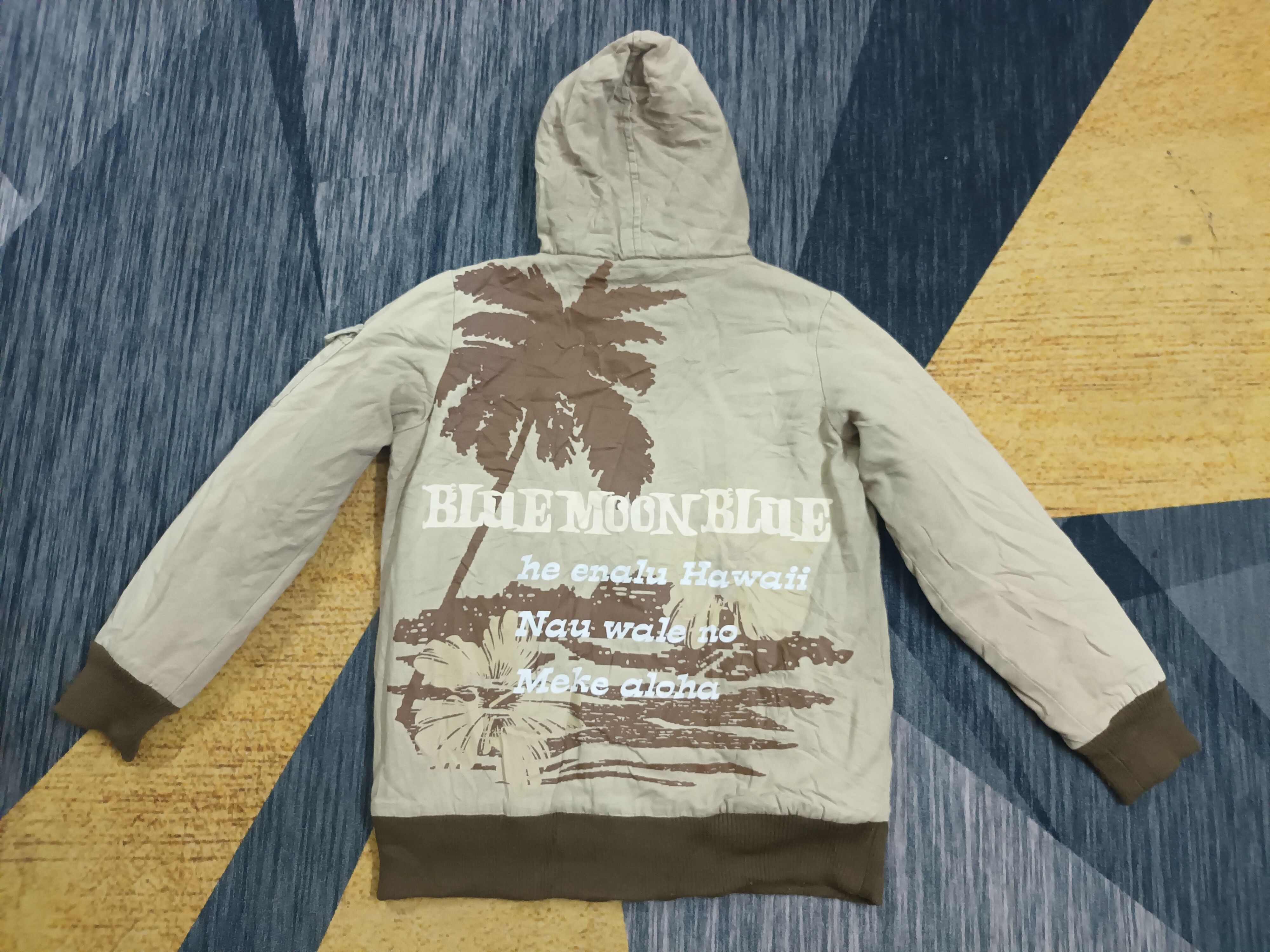 Other 🔥 BLUE MOON BLUE ALOHA HAWAII HOODIE JACKET Size US M / EU 48-50 / 2 - 1 Thumbnail