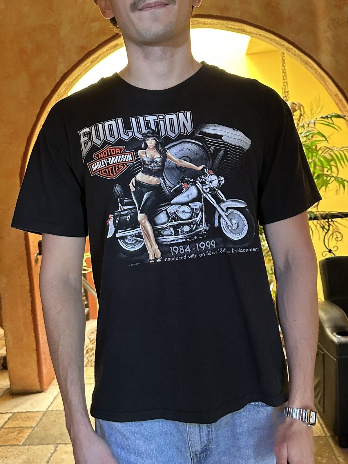 Harley Davidson 📌 crazy vintage Harley Davidson Pinup tee large Size US L / EU 52-54 / 3 - 7 Thumbnail