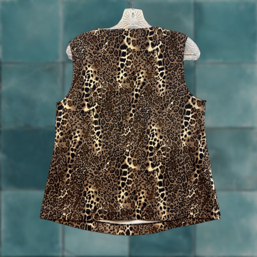 Vintage VINTAGE Y2K Cheetah Leopard Animal Print Tank Top Boho Bohemian 1X 2X XL XXL Brown Shirt Womens Size XL / US 12-14 / IT 48-50 - 1 Thumbnail