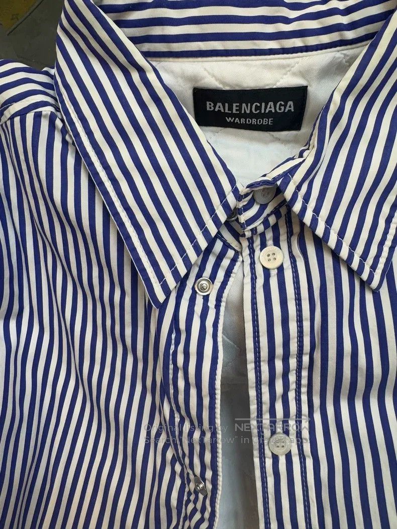 Balenciaga Balenciaga size 38 Blue and White Striped Shirt Style Cott Size US S / EU 44-46 / 1 - 5 Thumbnail