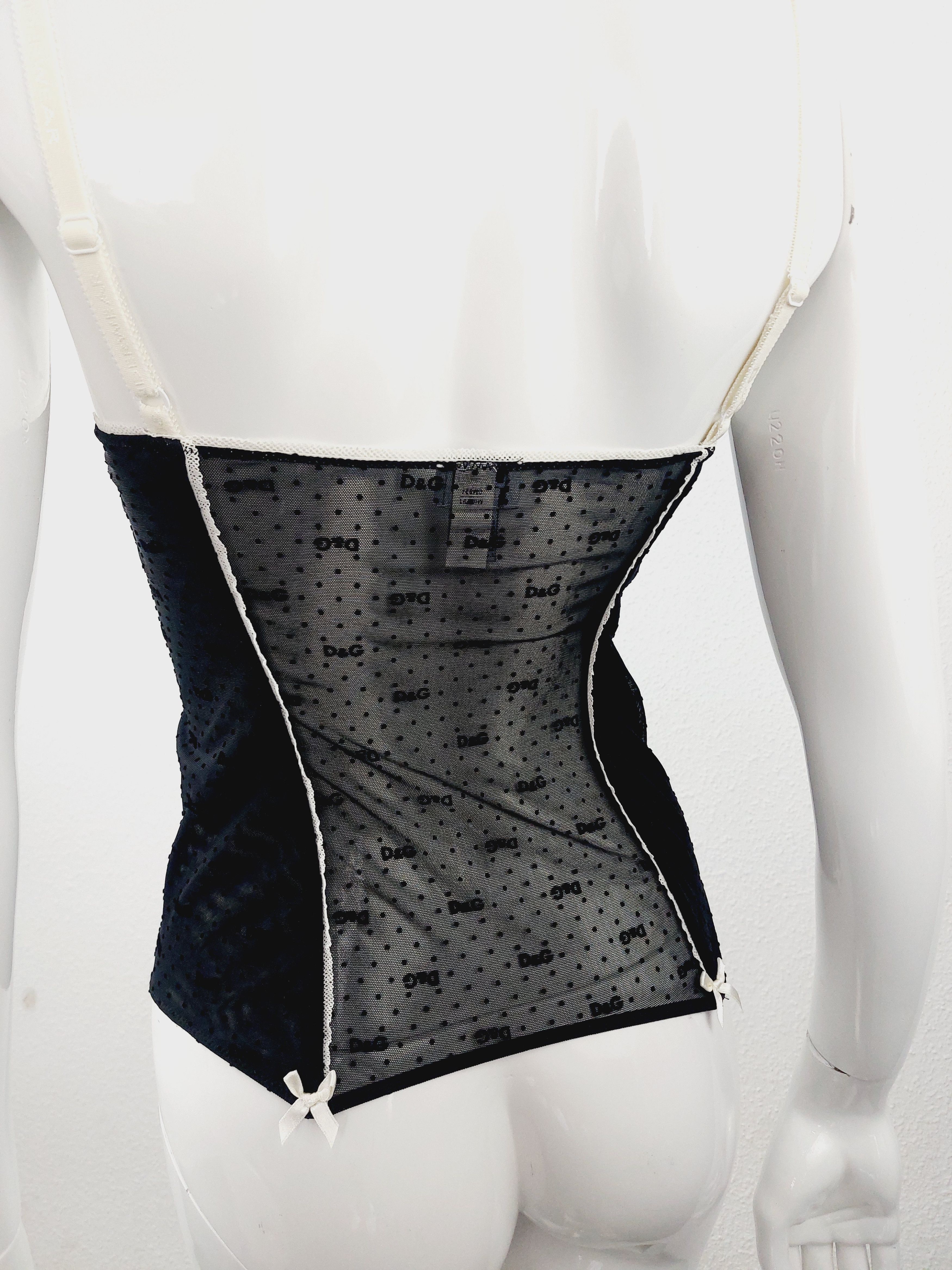 Dolce & Gabbana Dolce and Gabbana D&G Logo Net Mesh Ribbon Bustier Corset Size S / US 4 / IT 40 - 9 Thumbnail