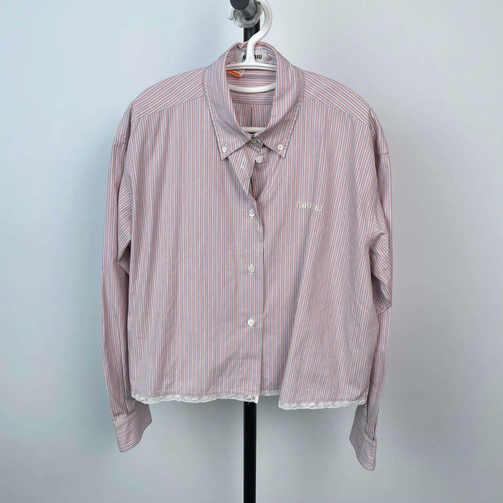 Miu Miu Miu Miu Striped Purple Button Up S Women Size S / US 4 / IT 40 - 1 Thumbnail