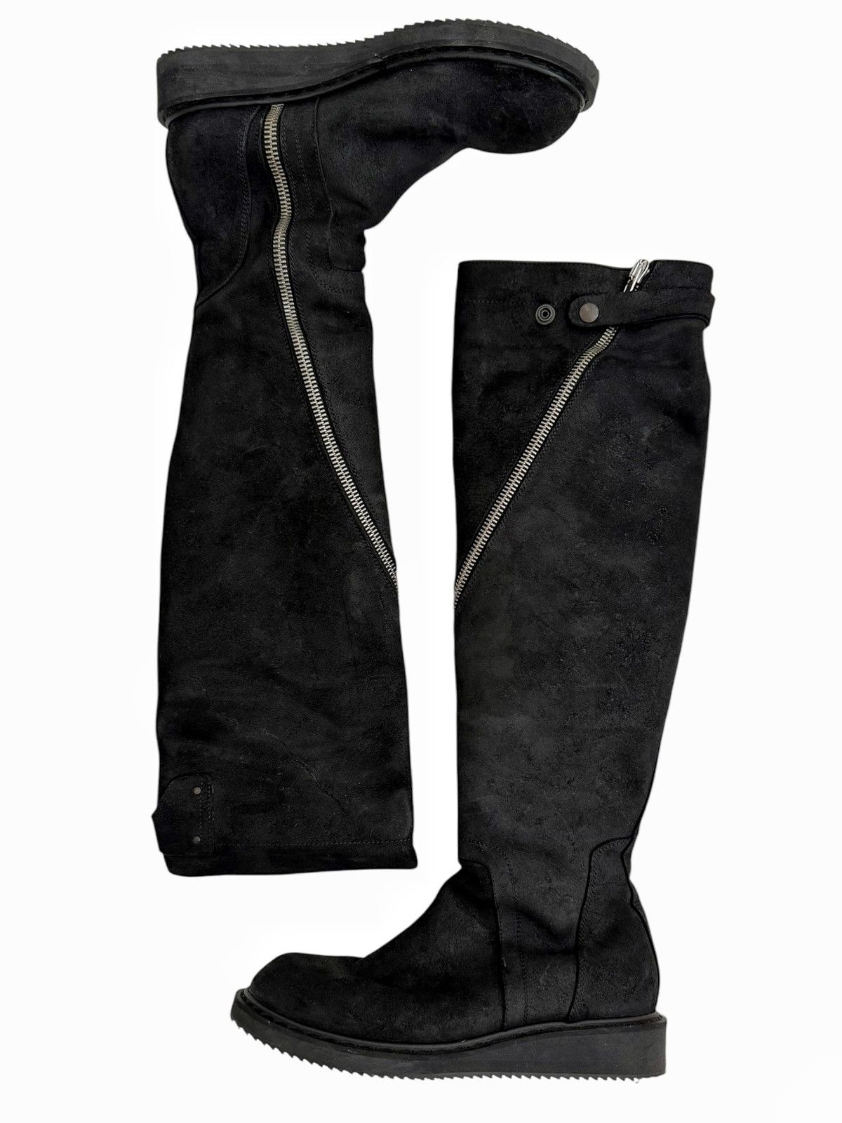 Rick Owens RARE Reverse Leather Limo Spiral Knee High Creeper Boot Size US 9 / EU 42 - 1 Thumbnail