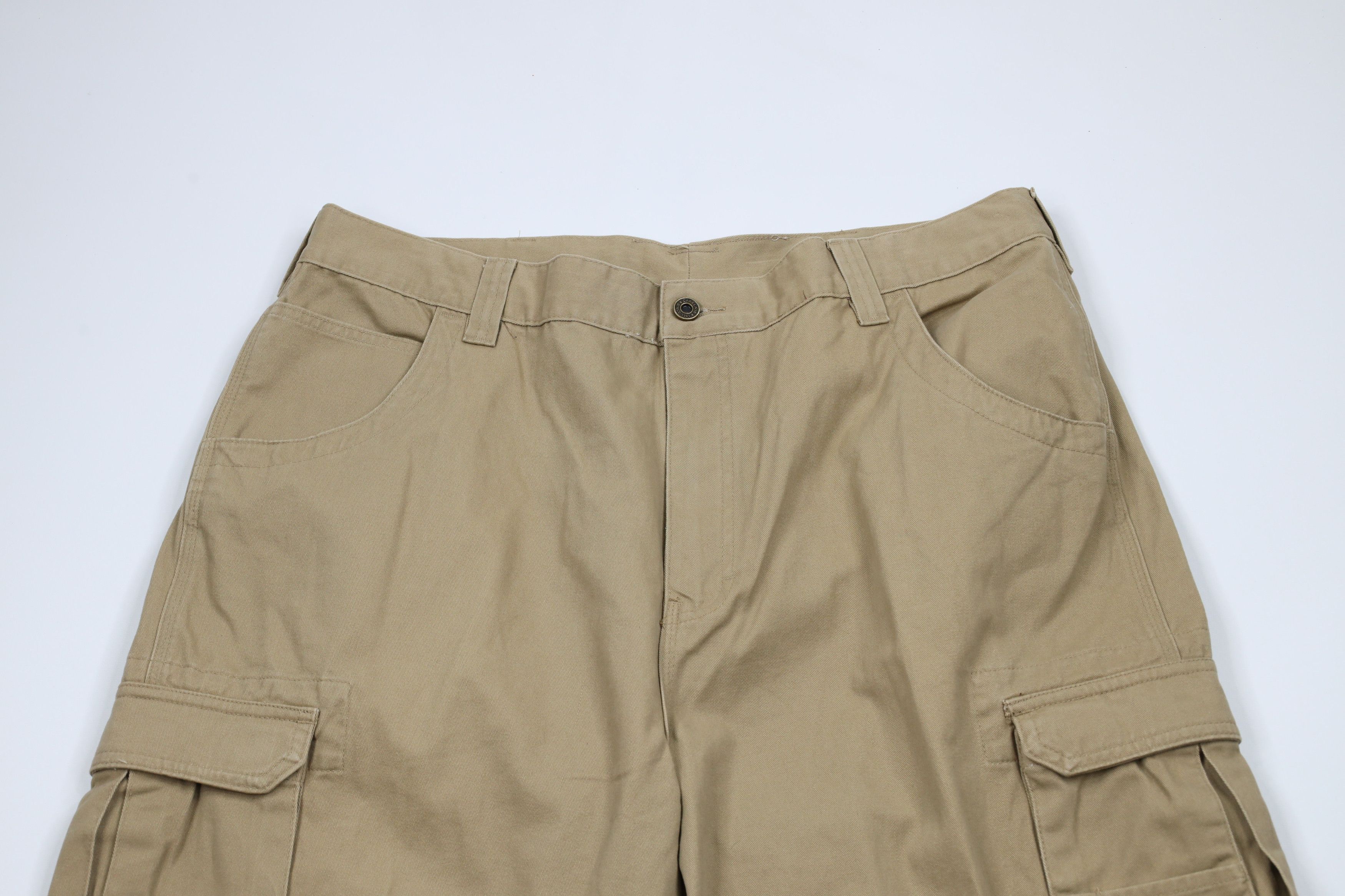 Cabelas × Vintage Vintage 90s Cabelas Wide Leg Cargo Pants Brown Cotton Size US 38 / EU 54 - 2 Thumbnail