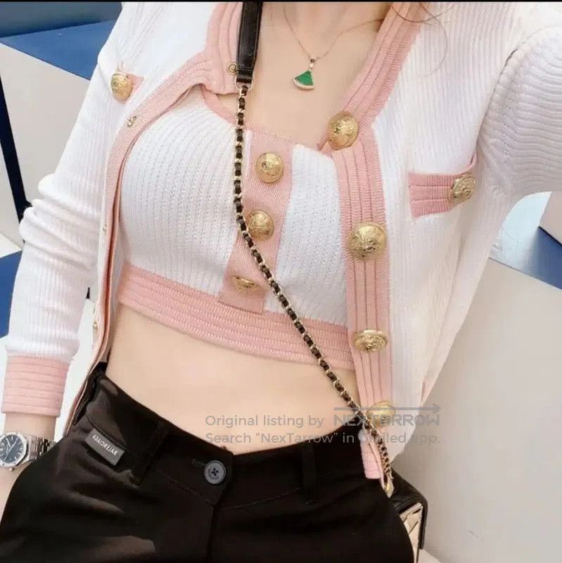 Balmain Balmain White Women's Crop Top with Buttons . Size M / US 6-8 / IT 42-44 - 5 Thumbnail