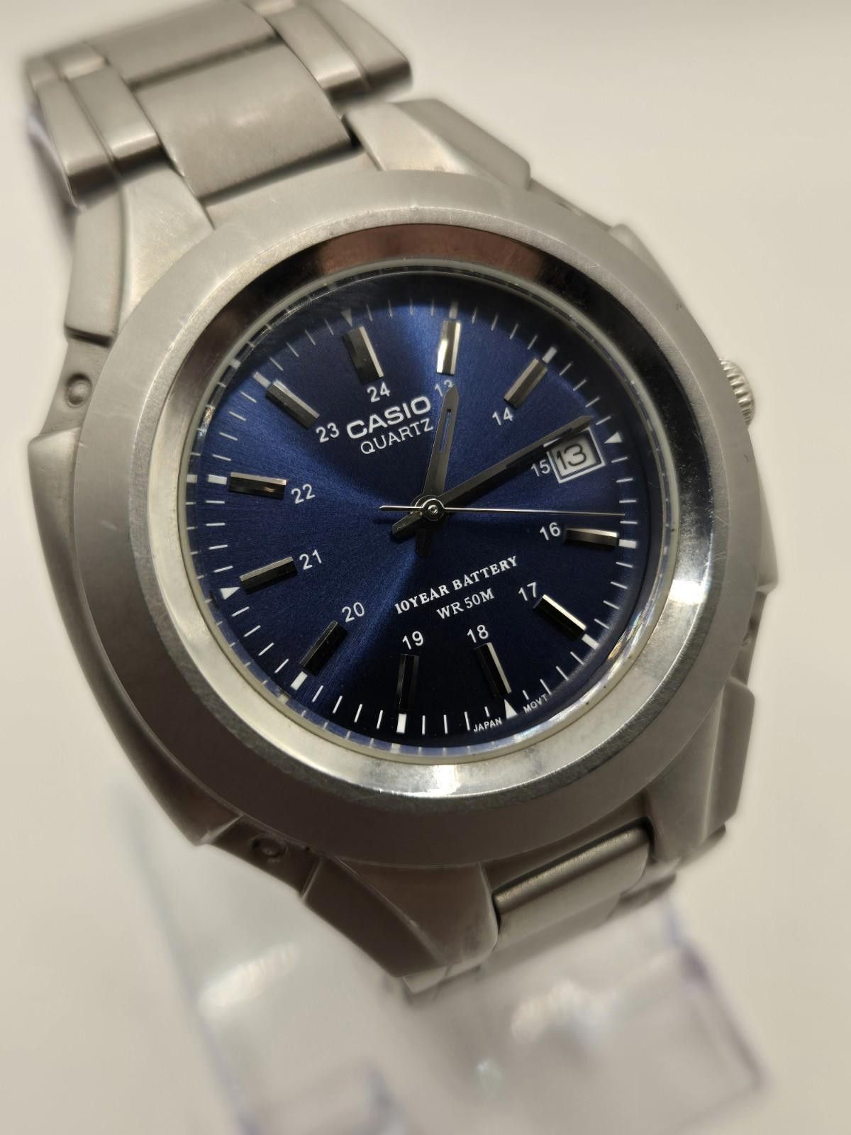 Mint Casio Mtp-3050 Blue Dial MenS Quartz Watch New Battery, Men's