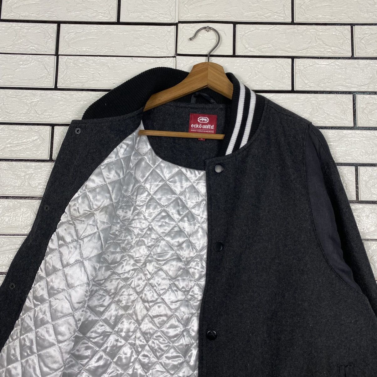 Ecko Unltd. Vintage Wool Bomber Jacket Ecko Untld Big Logo Size US L / EU 52-54 / 3 - 15 Thumbnail