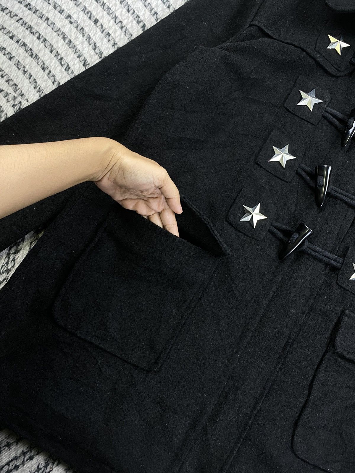 Japanese Brand Hell Cat Punk Not Dead Black Long Duffle Coat Jacket Size US M / EU 48-50 / 2 - 7 Thumbnail