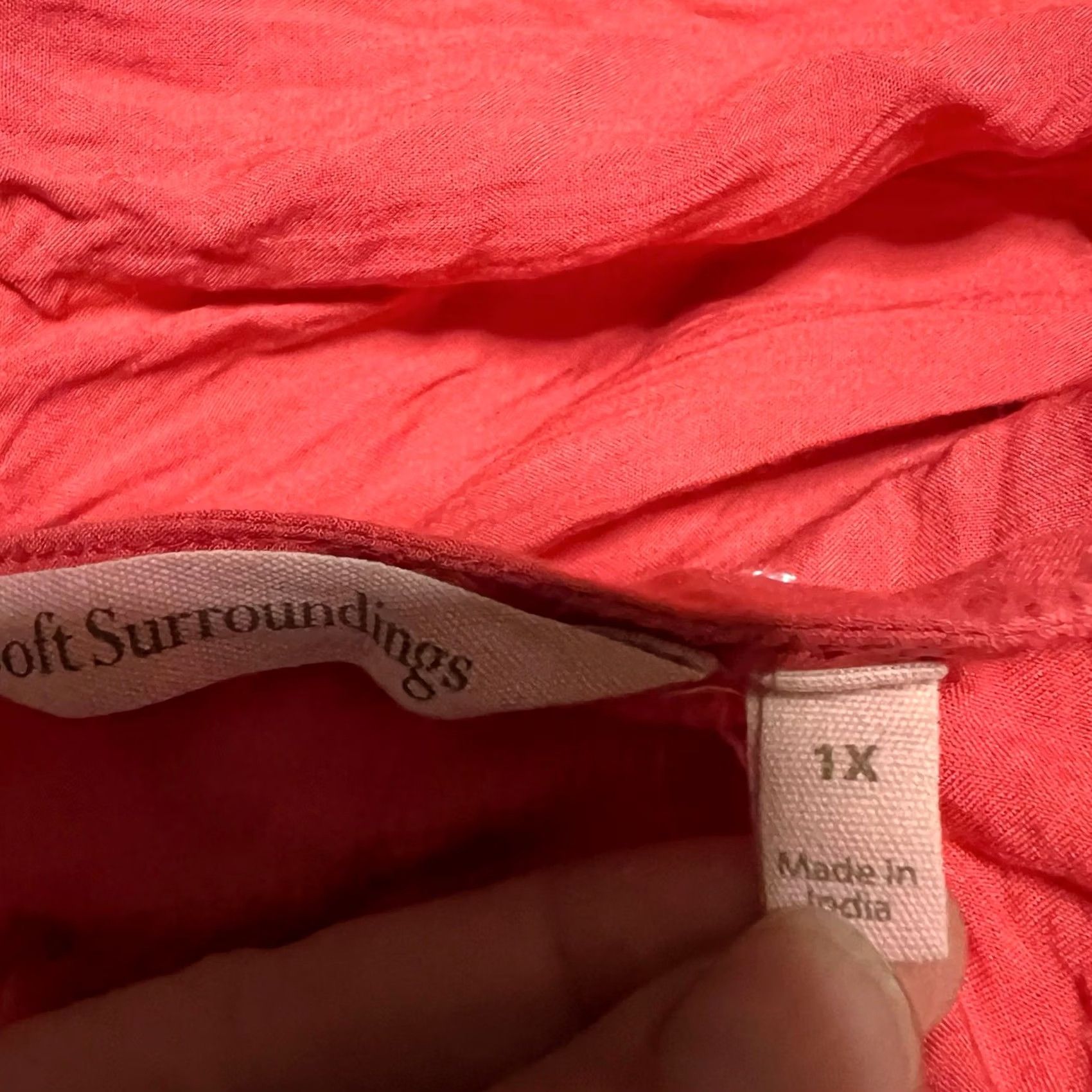 Soft Surroundings Soft Surroundings Shirt Womens 1X Plus Tunic Coral Beaded Sequin Embroidered Size XL / US 12-14 / IT 48-50 - 6 Thumbnail