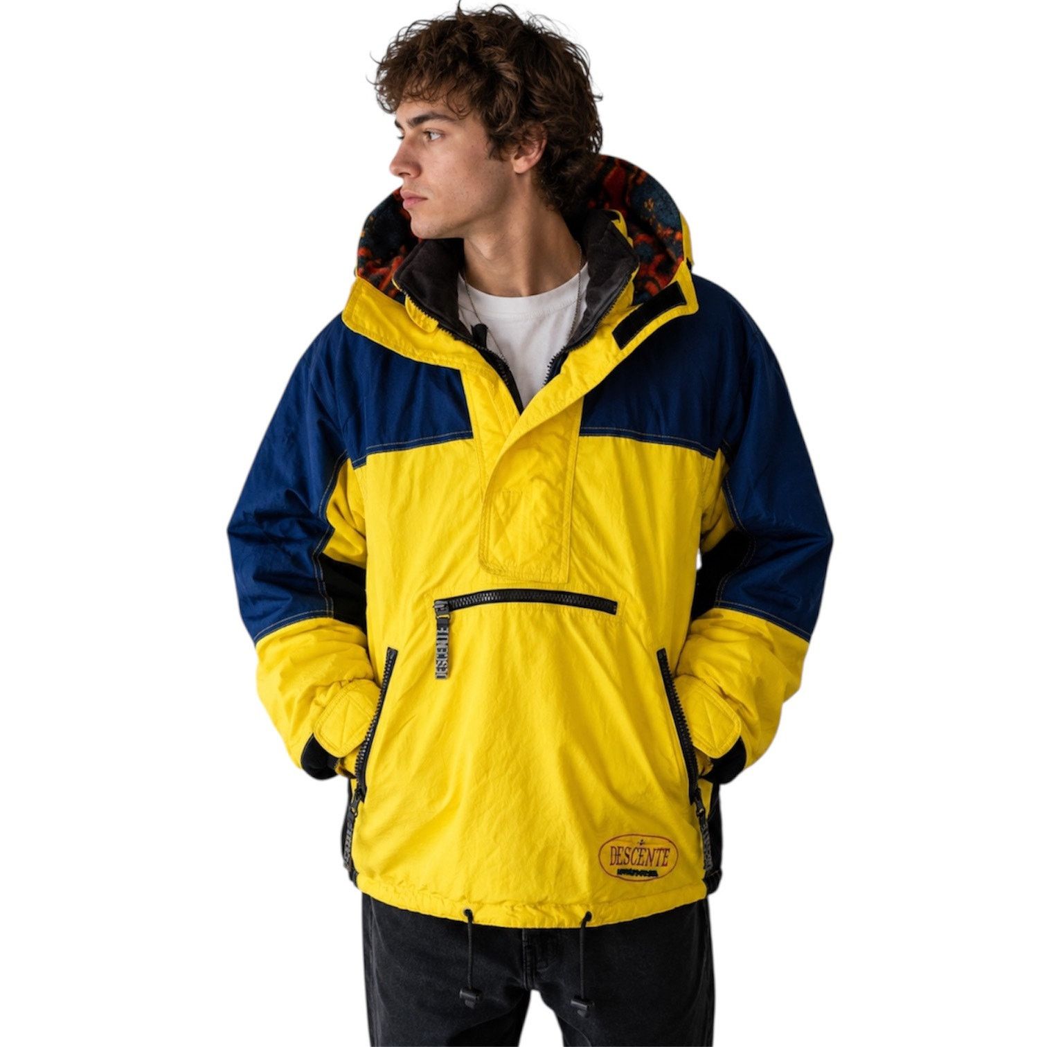 Descente Descente 90s Rare VNTG HalfZip Yellow Parka Aztec Ski Jacket Size US M / EU 48-50 / 2 - 3 Thumbnail