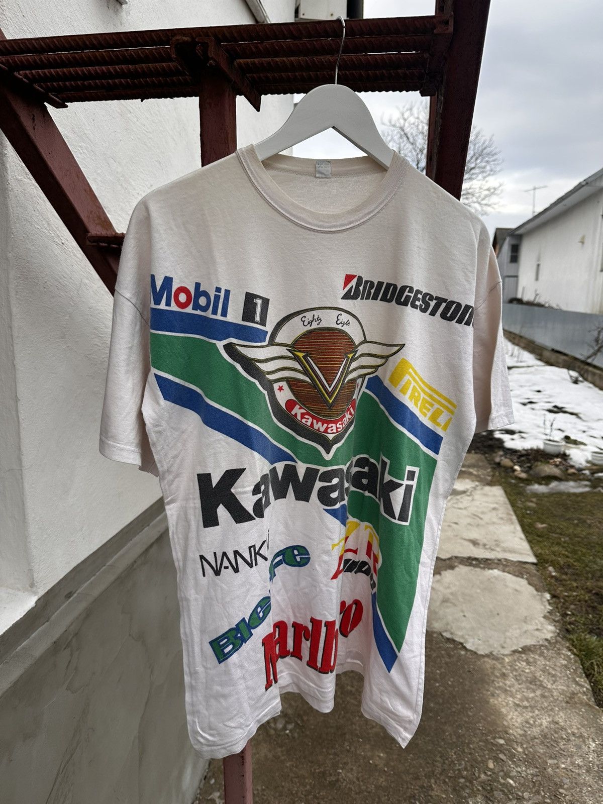 Vintage Vintage 90s Kawasaki Racing Team Tee Size XL Y2K Size US XL / EU 56 / 4 - 1 Thumbnail