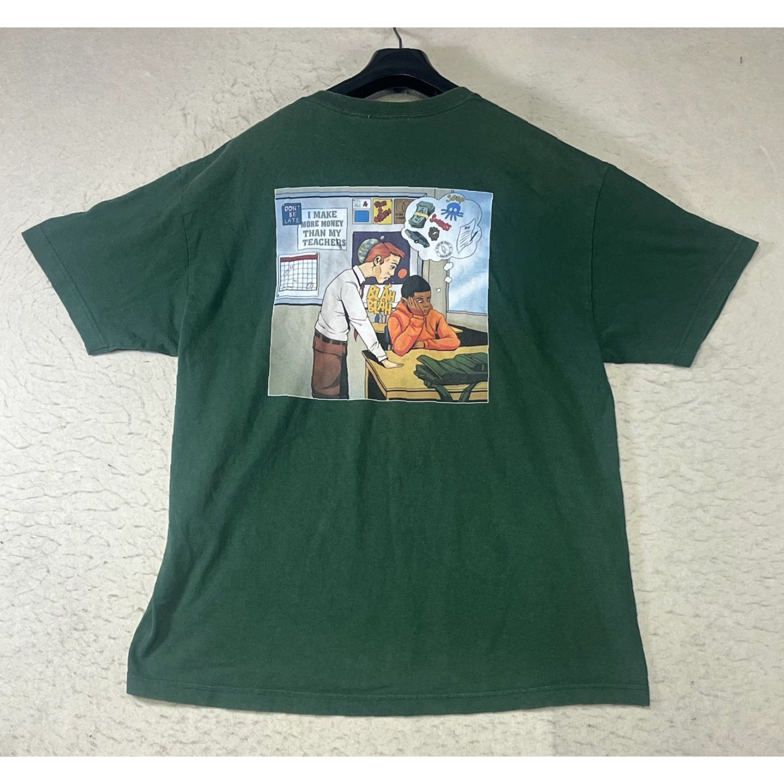 Vintage VINTAGE Eat Your Sour Pus T-Shirt Money Short Sleeve XL Men Green" Size US XL / EU 56 / 4 - 2 Thumbnail