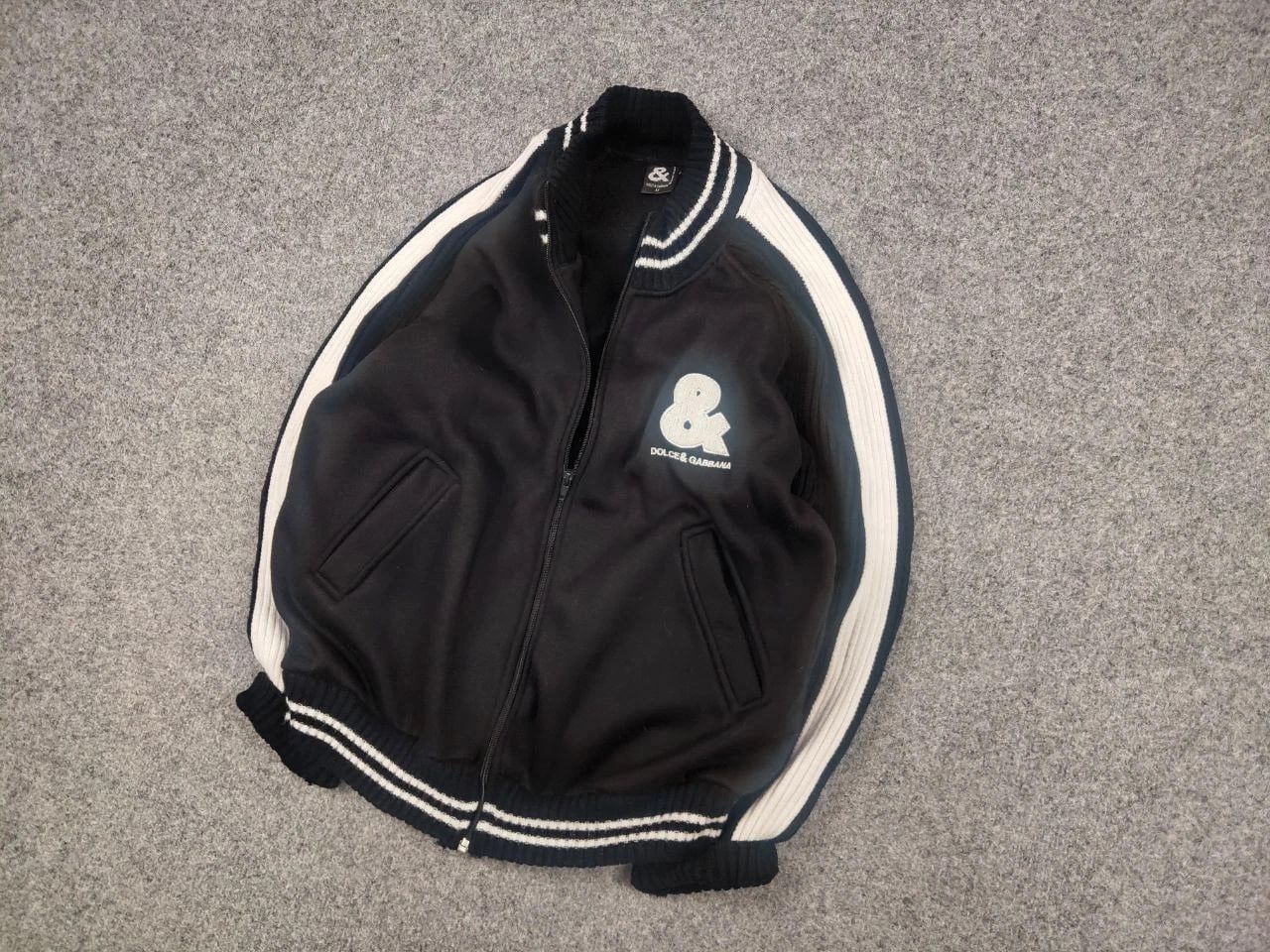Vintage Vintage Dolce & Gabbana Logo Black ribbed Light Jacket Y2K Size US M / EU 48-50 / 2 - 2 Thumbnail