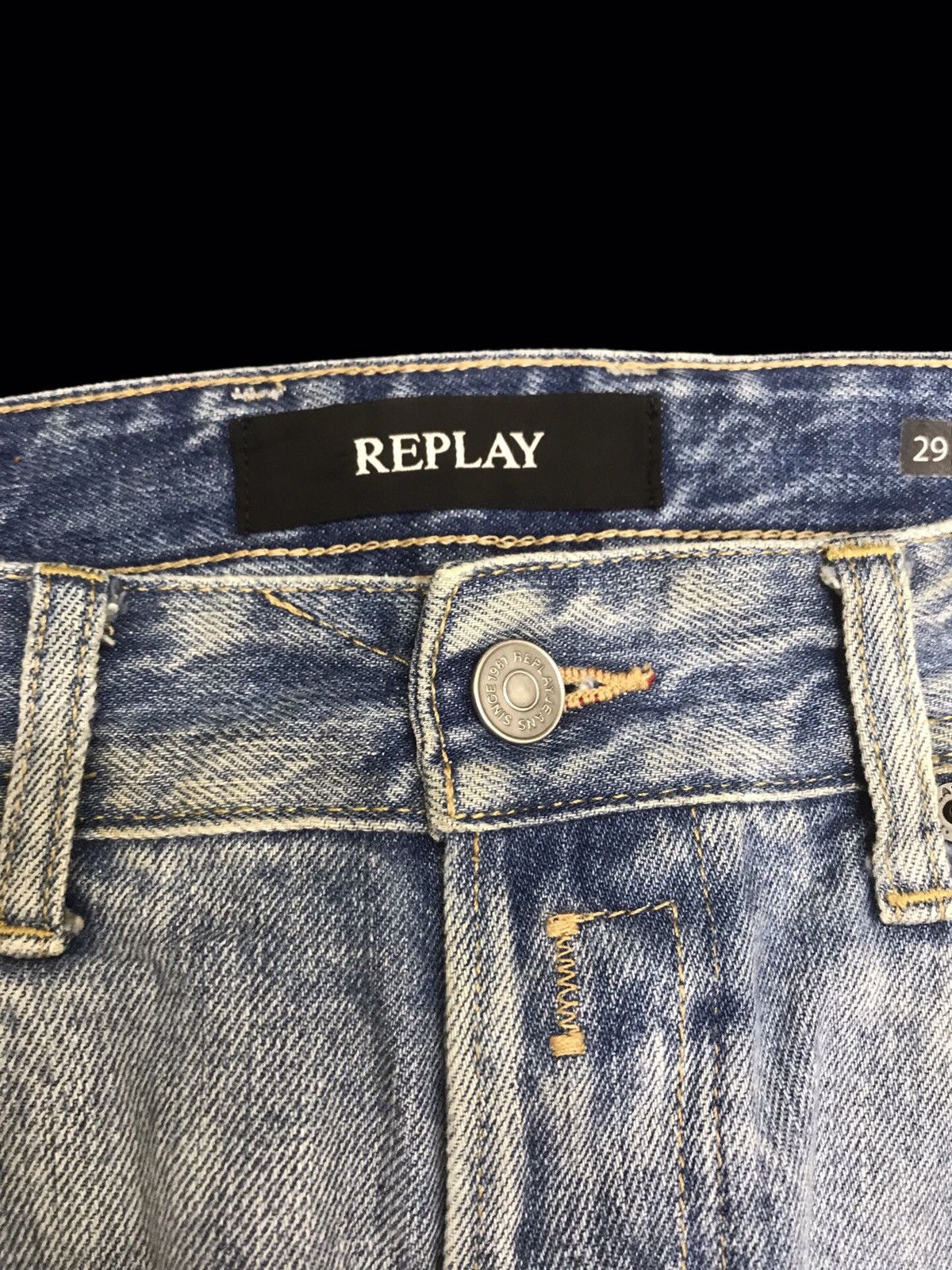 Replay 💥DENIM ART💥REPLAY CRAZY BORO PATCHWORK DENIM F189 Size US 32 / EU 48 - 3 Thumbnail