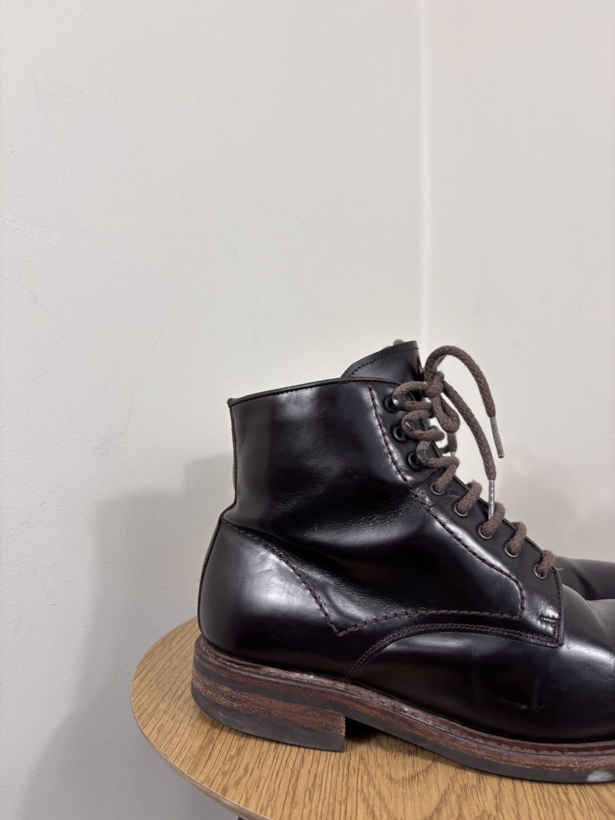 Other Dainite Sole Men’s Burgundy Brown Leather Lace Up Boots Size US 6.5 / EU 39-40 - 3 Thumbnail