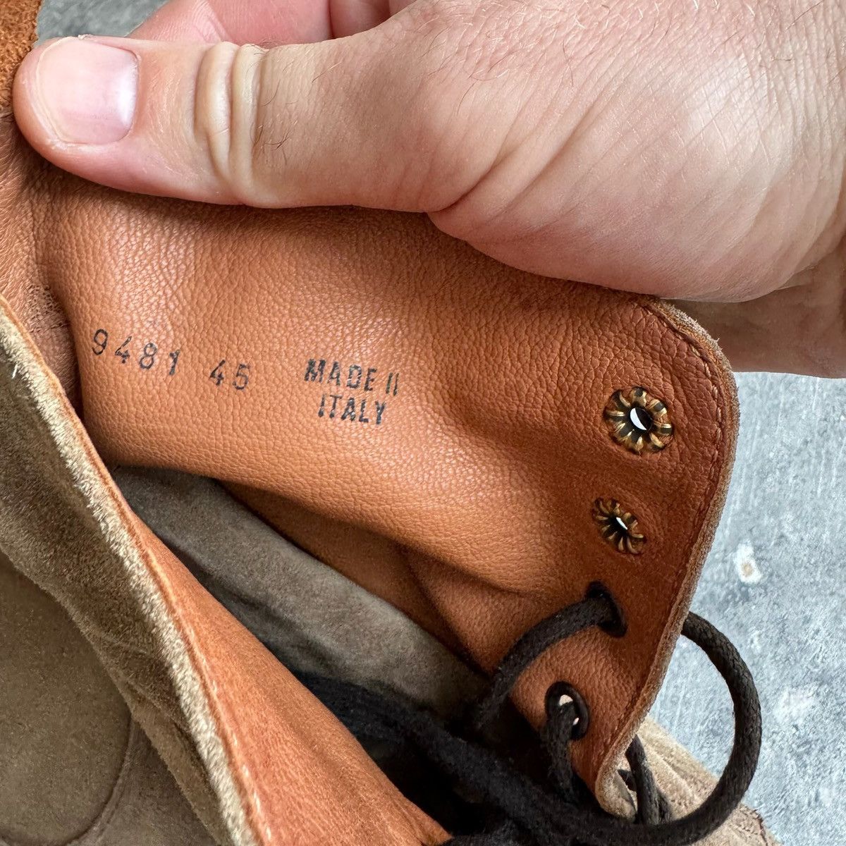 Designer × Vintage Italian Handmade Suede Chukka Boots Size US 11.5 / EU 44-45 - 7 Thumbnail