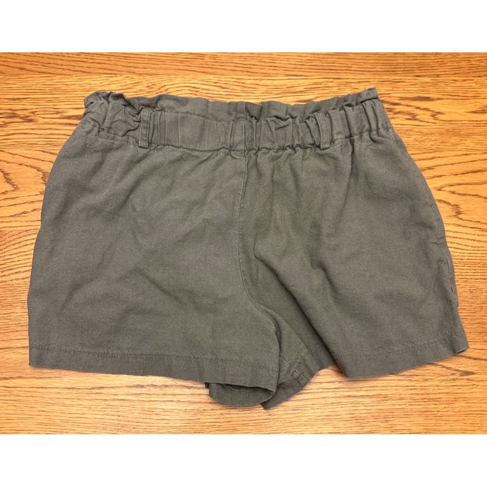 Vintage Have Shorts Green Linen Elastic Waist Pockets 27x2 Size L Women Juniors 2 in Inseam Casual Size 36" / US 14 / IT 50 - 2 Thumbnail