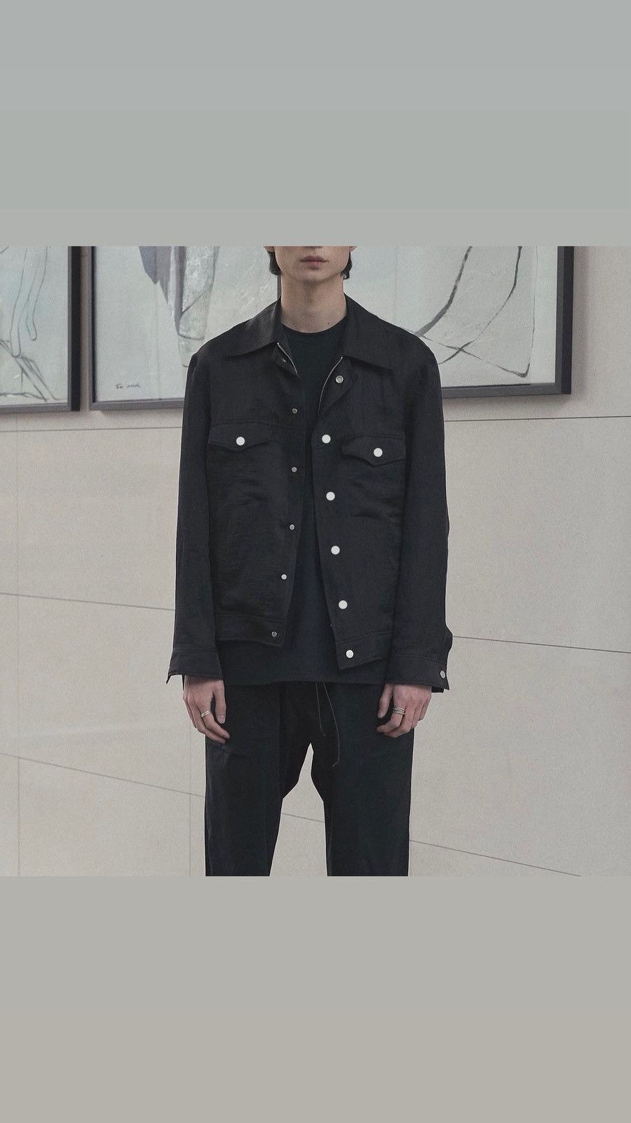 Beams Plus Noirer Silk Trucker Jacket Black Size US L / EU 52-54 / 3 - 17 Thumbnail
