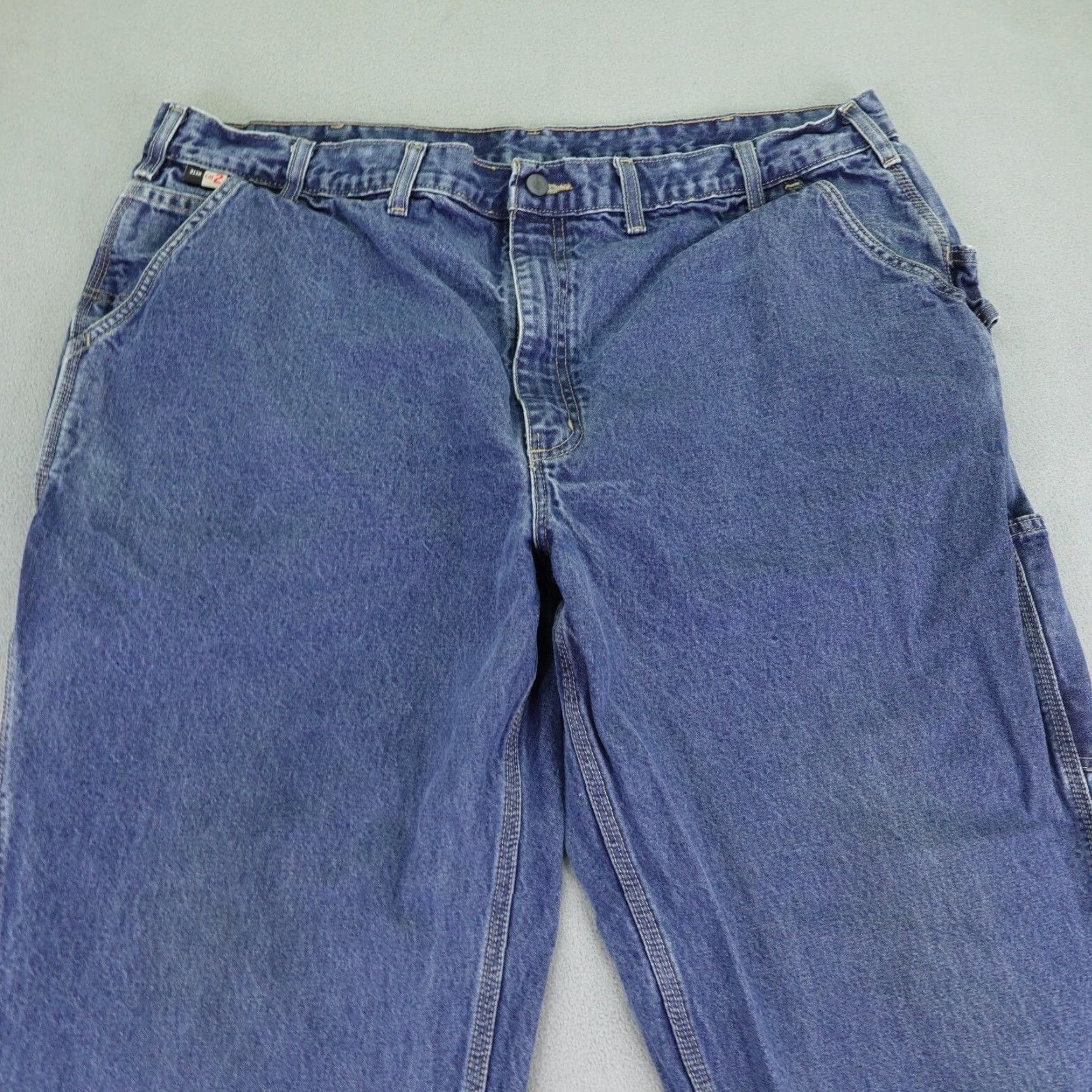 Carhartt VINTAGE Carhartt Men’s Denim Jeans 44x30 Regular Fit Blue Flame-Resistant Contractor Workwear Size US 41 - 2 Thumbnail