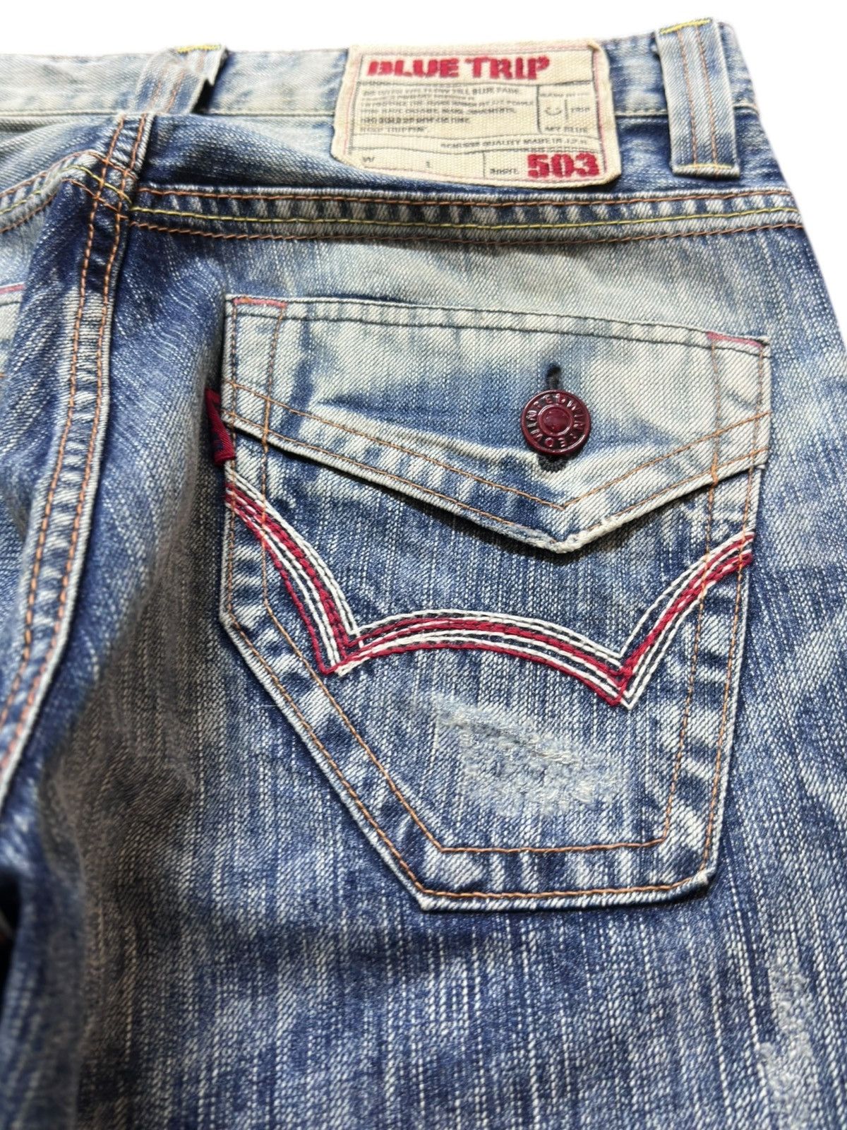 Edwin Vintage Edwin 503 Bluetrip Flare Faded Grunge Denim Size US 31 - 6 Thumbnail