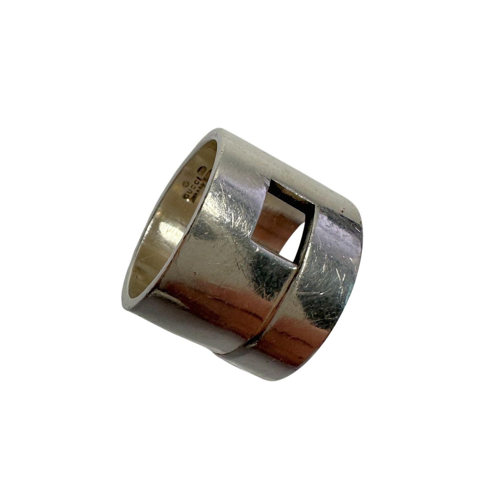 Gucci Gucci Geometric G Wide Sterling Silver Ring - size 7 Size ONE SIZE - 8 Thumbnail