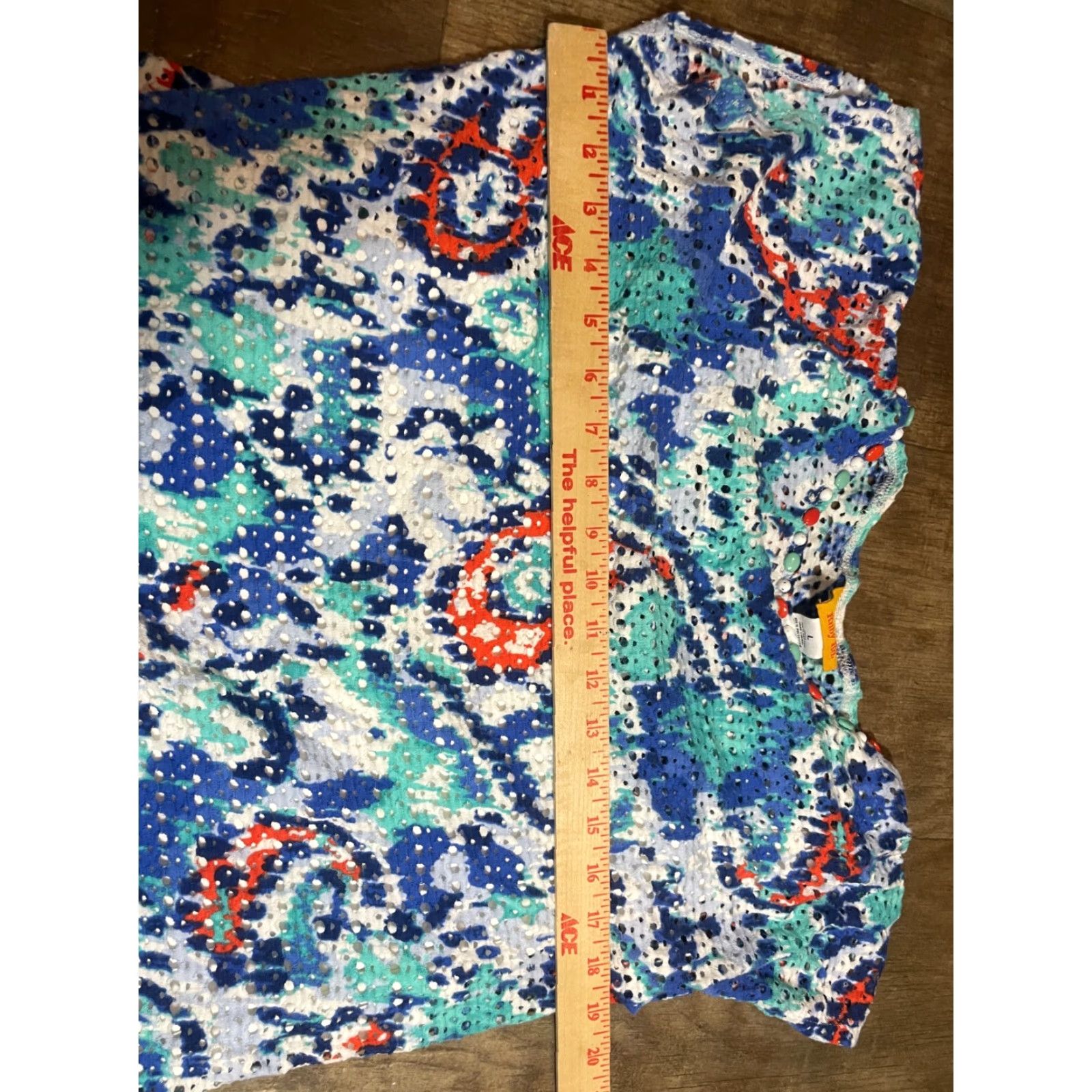 Vintage VINTAGE Ruby Rd Top Womens Large L Blue Beaded Short Sleeve Lined Size L / US 10 / IT 46 - 4 Thumbnail