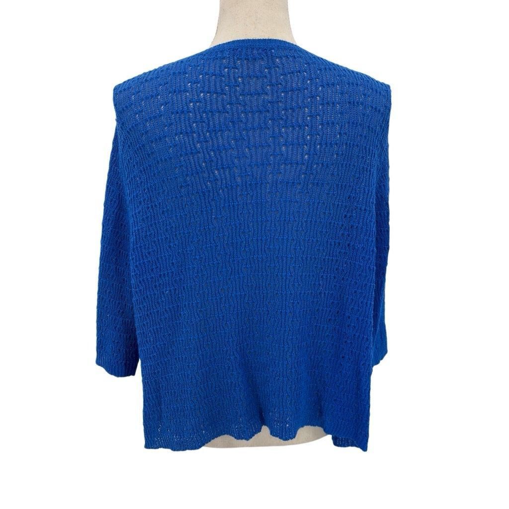 Other Tanjay Blue Open Knit Cardigan M Boho Minimalist Cottagecore Y2K Indie Knitwear Size M / US 6-8 / IT 42-44 - 2 Thumbnail