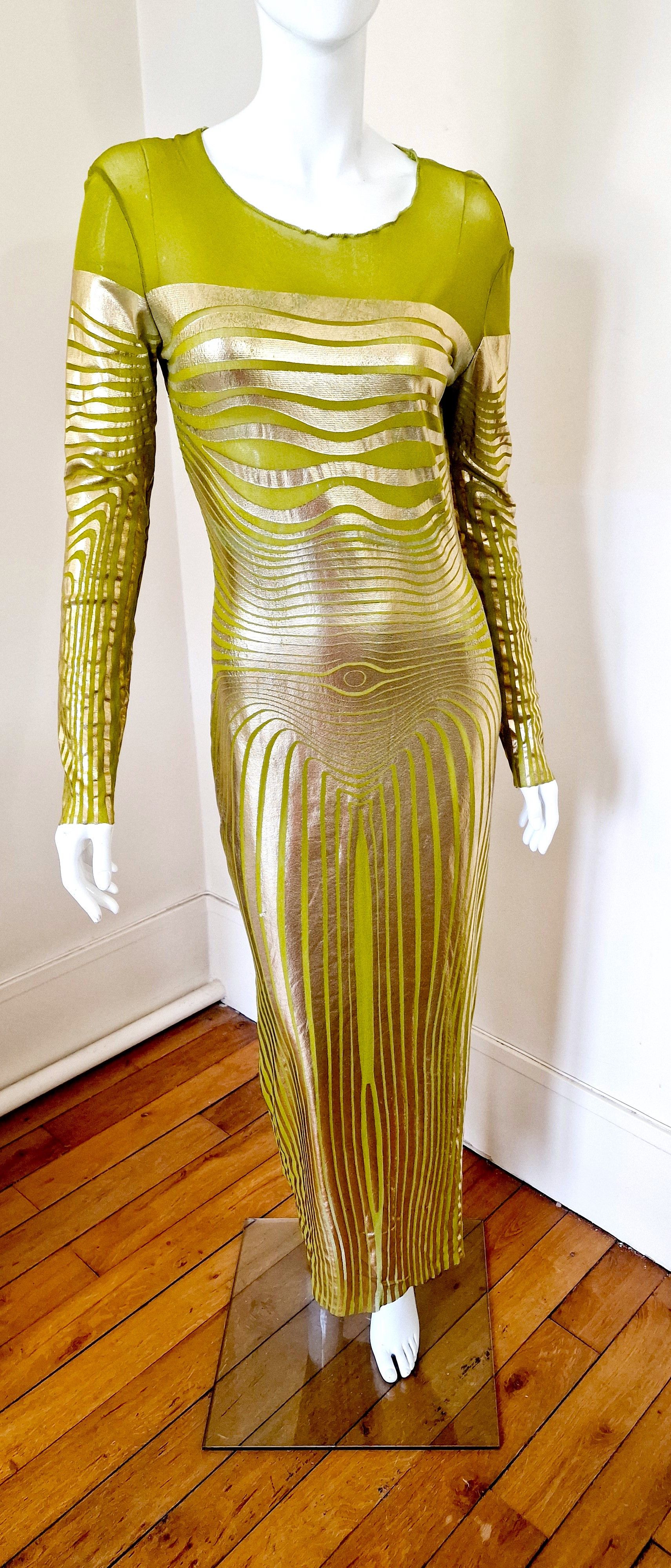 Jean Paul Gaultier Jean Paul Gaultier S/S 1996 Optical Illusion Mesh Dress Size L / US 10 / IT 46 - 8 Thumbnail