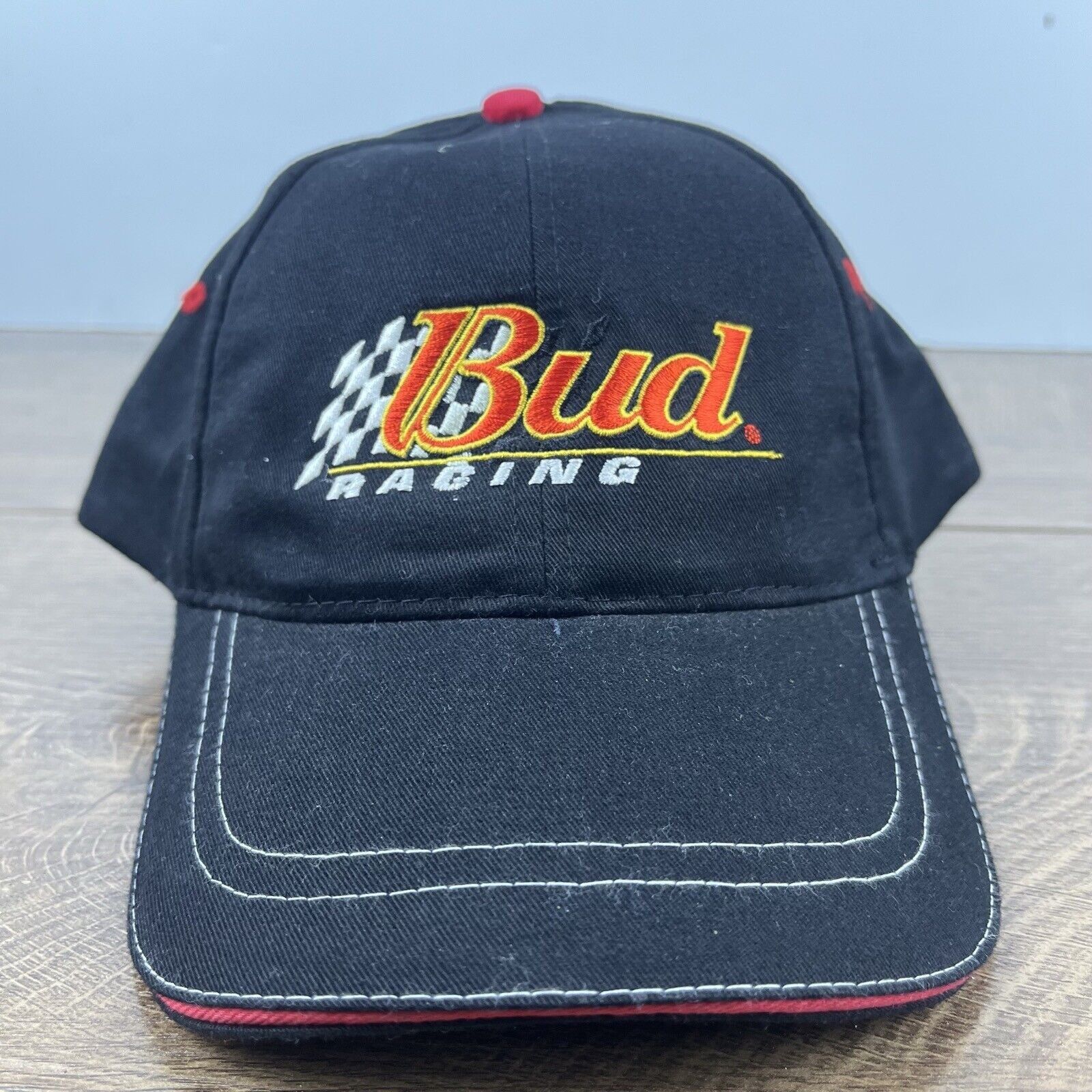 Budweiser Bud Racing Hat NASCAR Budweiser Hat Black Hat Adjustable Bla Size ONE SIZE - 1 Thumbnail