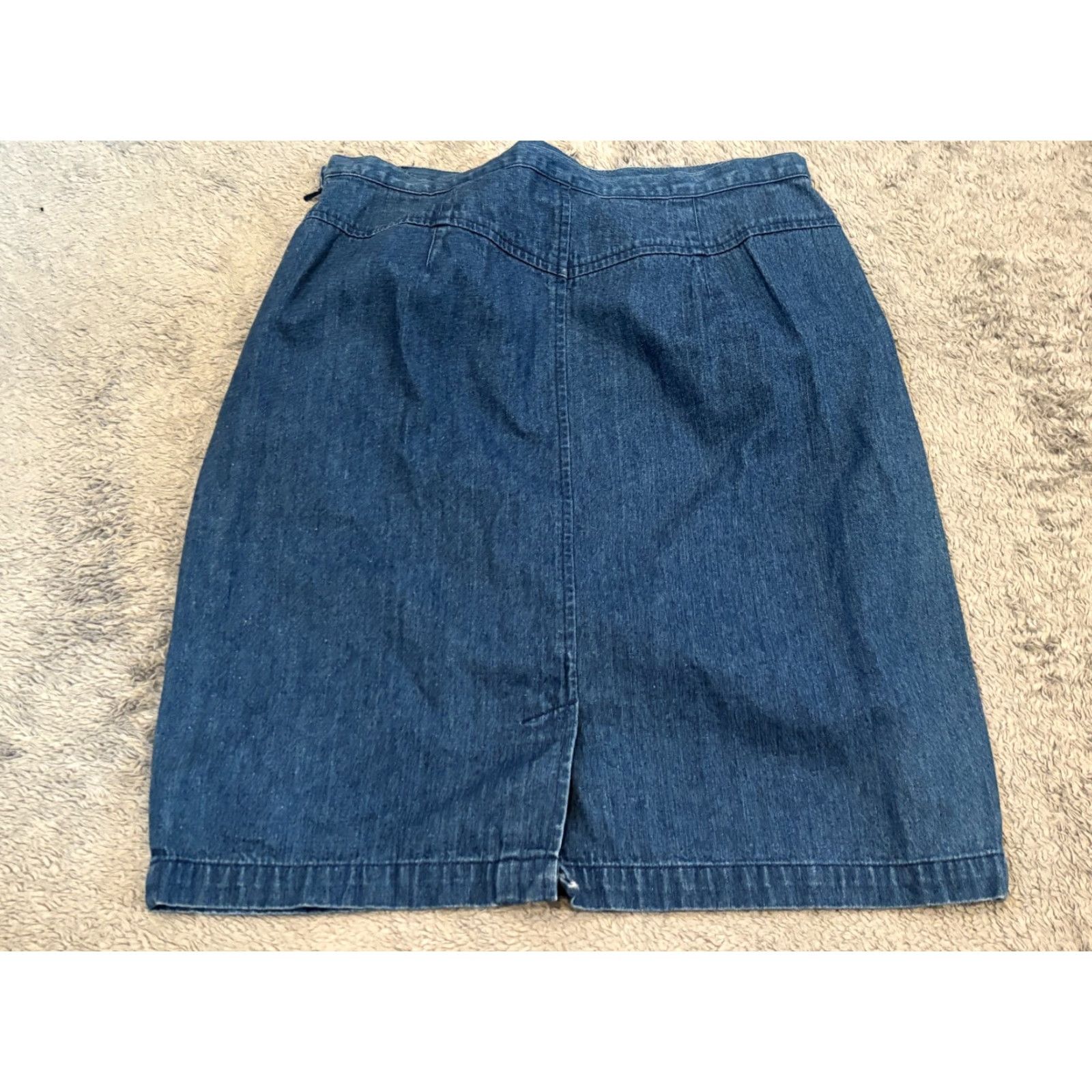 Talbots Talbots Denim Skirt Womens 10 Medium Wash Blue Denim Side Zip Career Casual Skirt Midi Size 32" / US 10 / IT 46 - 5 Thumbnail