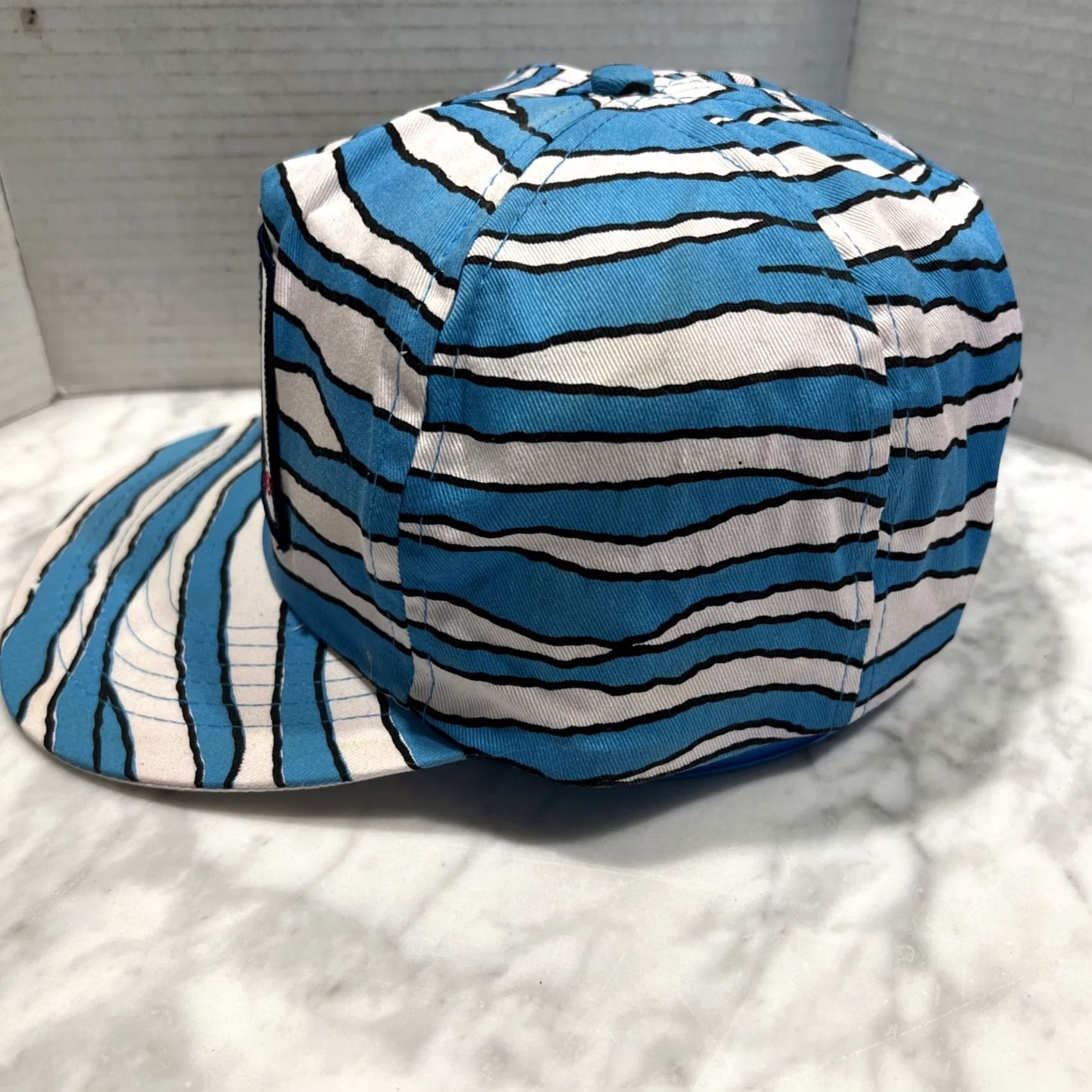 Vintage VINTAGE Big A Auto Parts Hat Cap SnapBack Zebra Stripes Trucker Patch Blue White 1990s Size ONE SIZE - 6 Thumbnail
