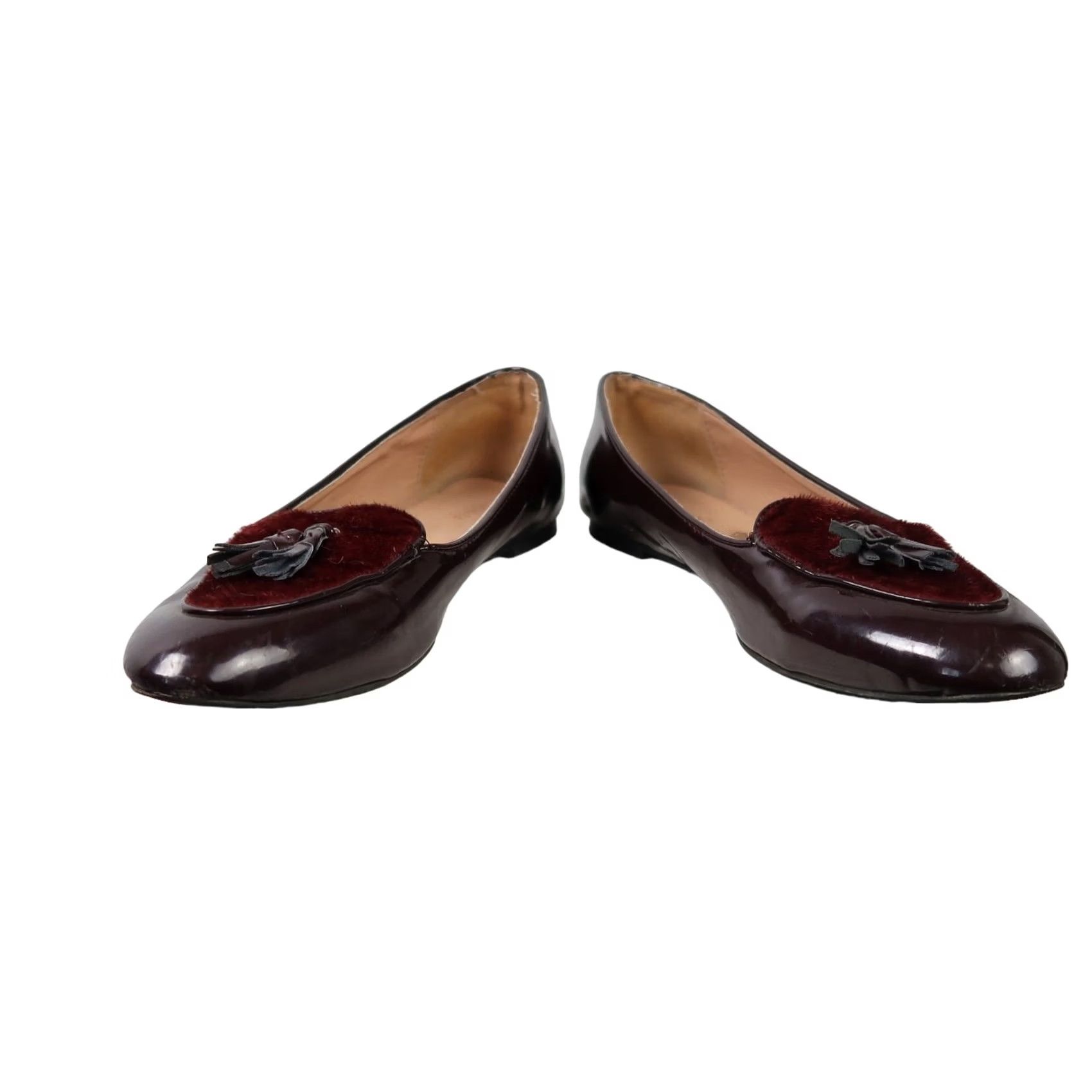 Vintage Polaris Loafer Flats Women 9 Red Faux Patent Leather Casual Fall Spring Flat Size US 9 / IT 39 - 3 Thumbnail