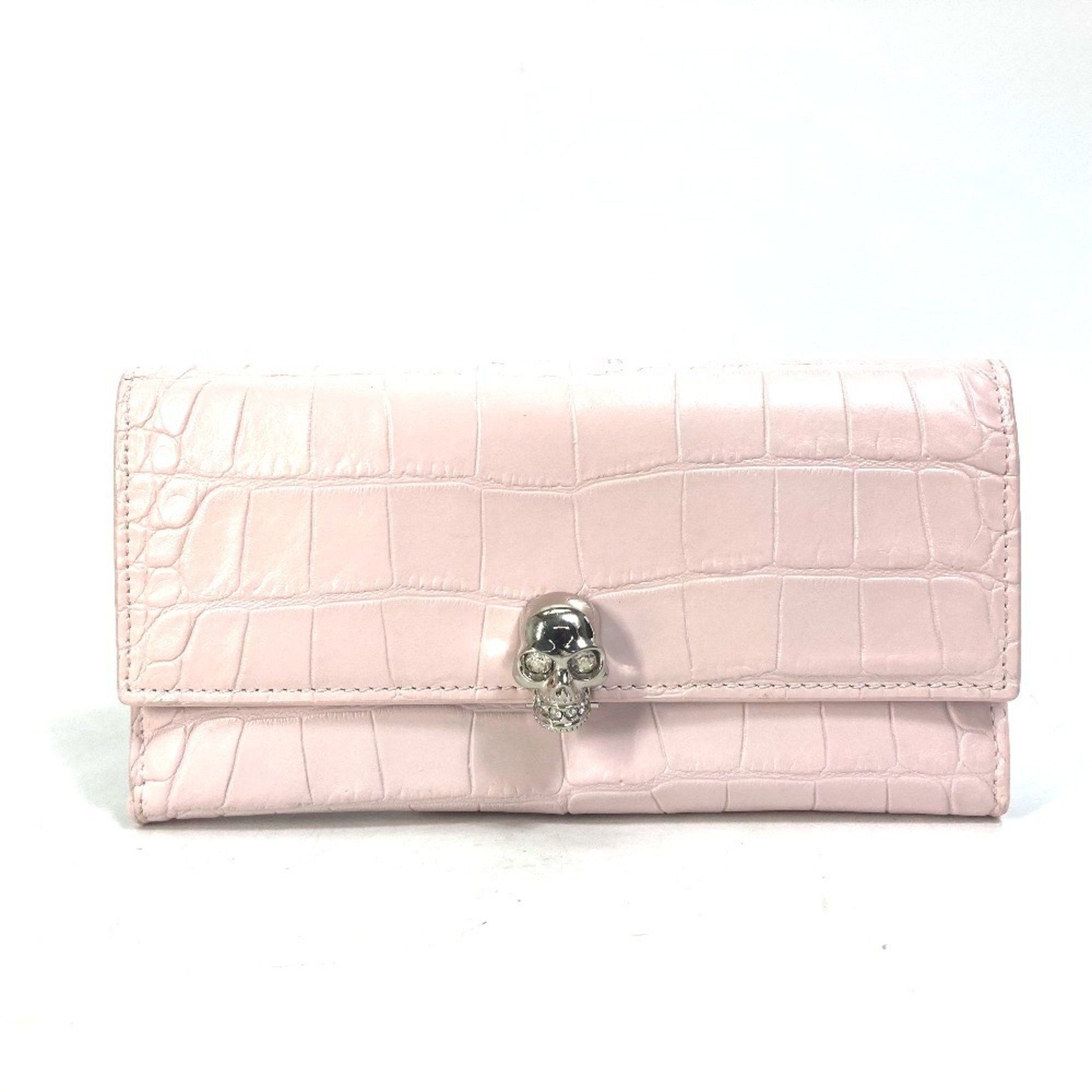 Alexander Wang Alexander Wang Rhinestone Skull Long Wallet Embossed Leather Women's Pink Size ONE SIZE - 1 Thumbnail