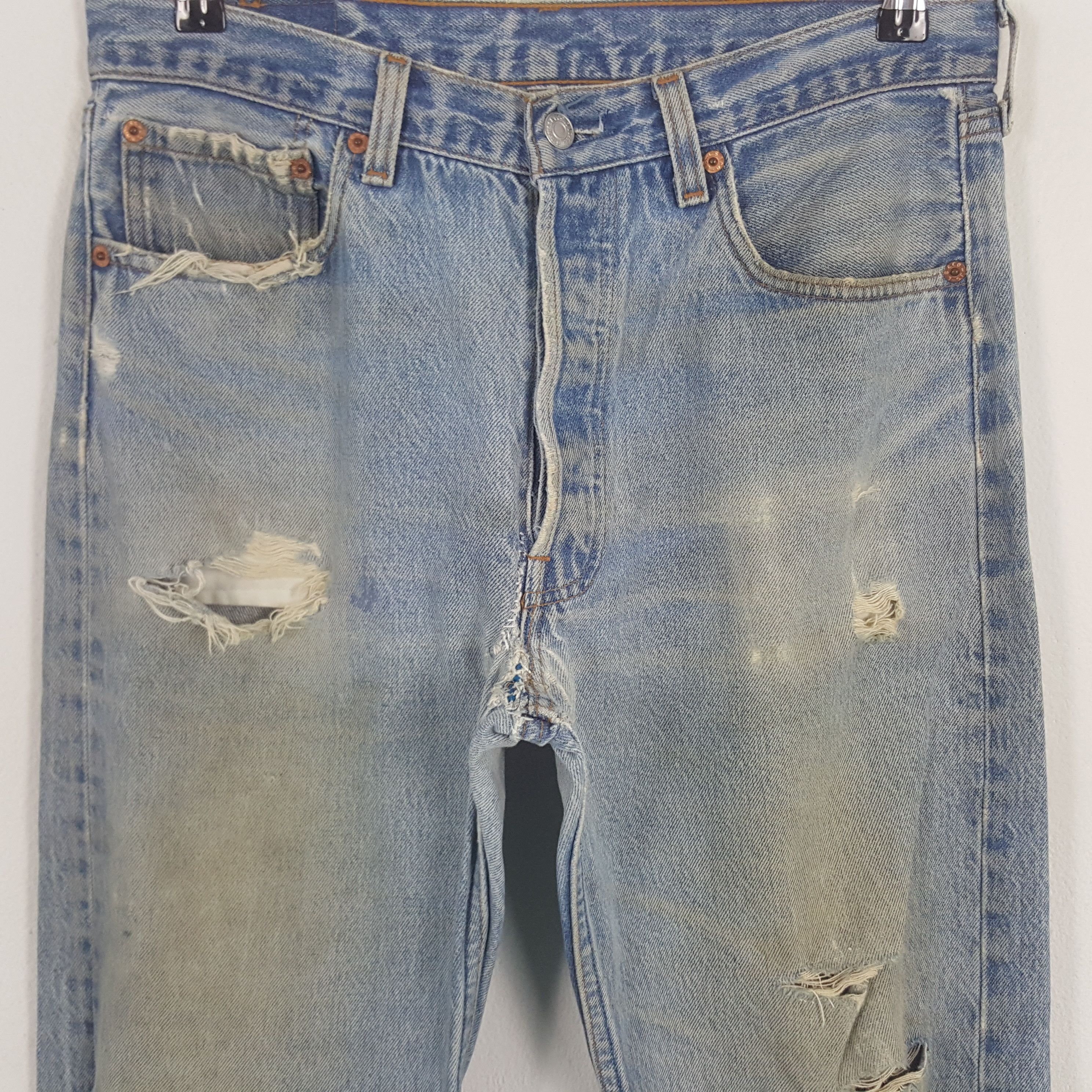 Levi's × Vintage Vintage Levi's 501 American Grunge Denim Jeans Size US 31 - 2 Thumbnail