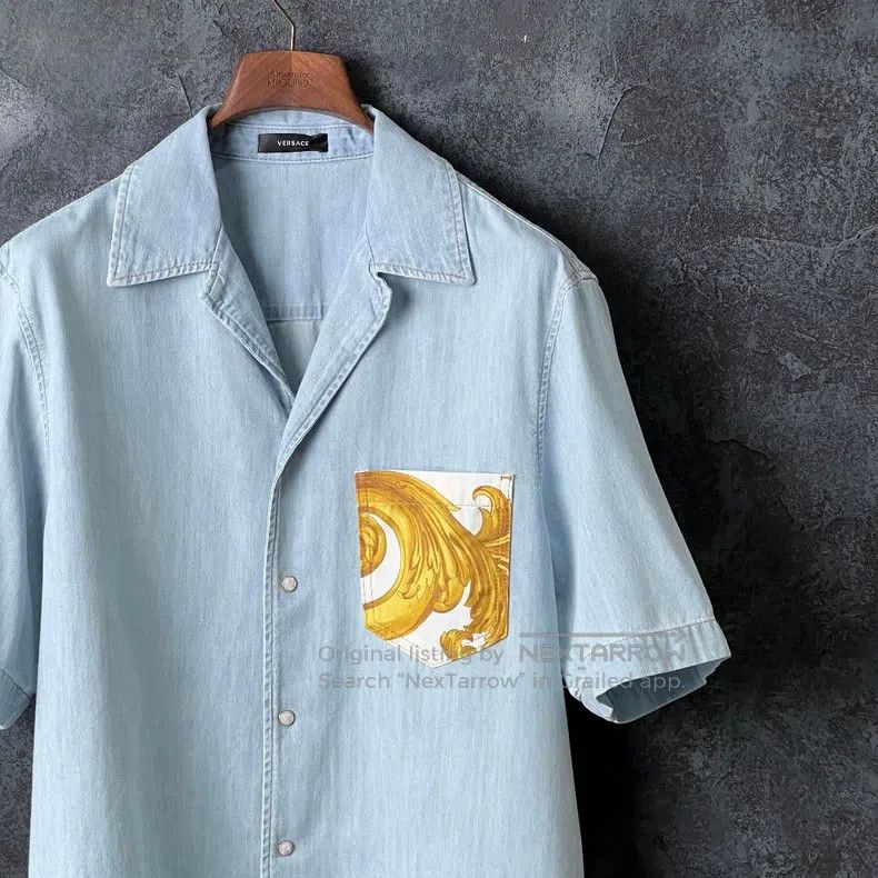 Versace Versace Baroque print cotton short-sleeved shirt Size US L / EU 52-54 / 3 - 3 Thumbnail