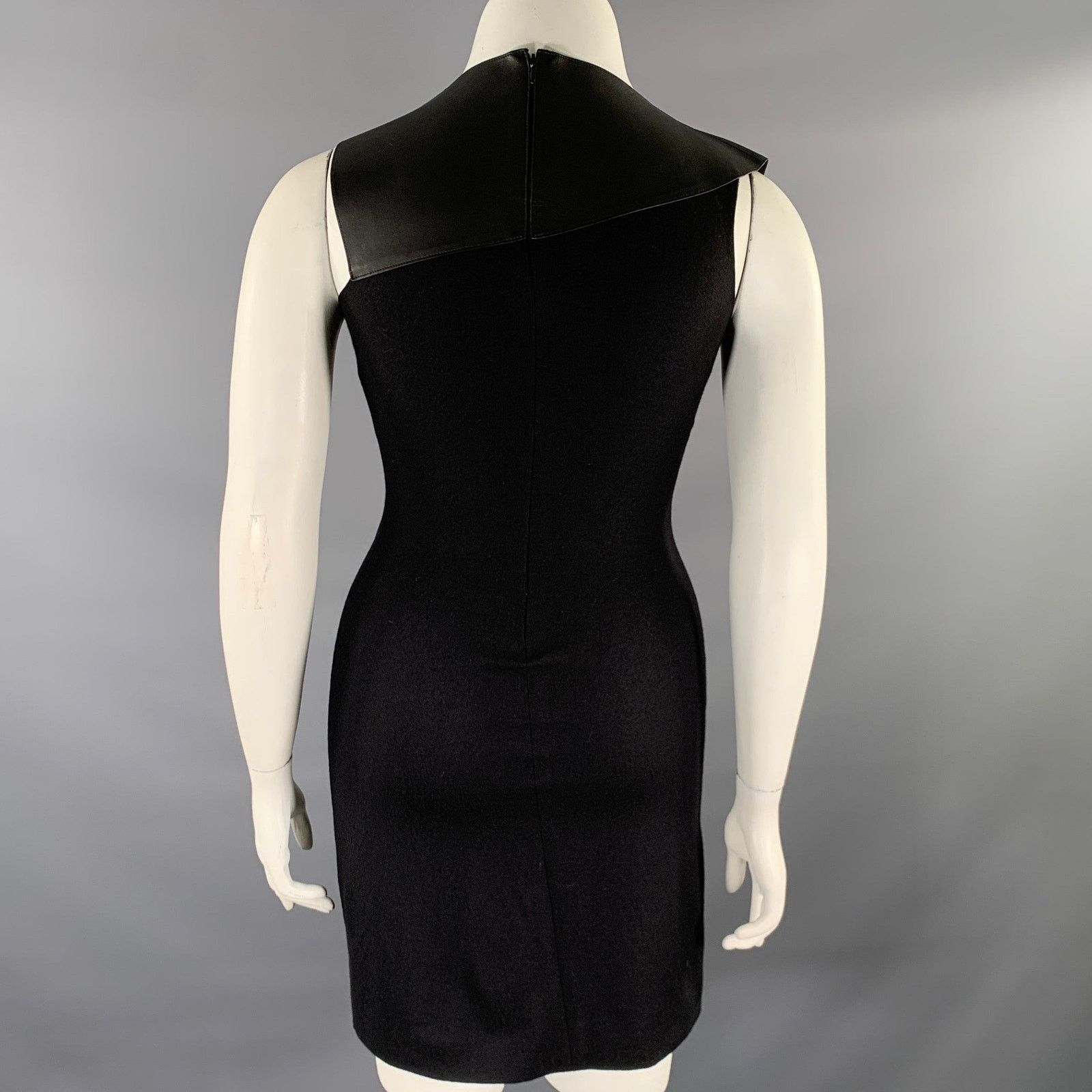 Bottega Veneta BOTTEGA VENETA Size S Black Wool Heather Sleeveless Dress Size S / US 4 / IT 40 - 4 Thumbnail