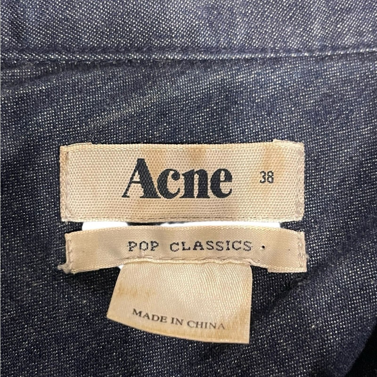 Acne Studios ACNE woman Denim shirt dress Sz:38 Size XS / US 0-2 / IT 36-38 - 3 Thumbnail