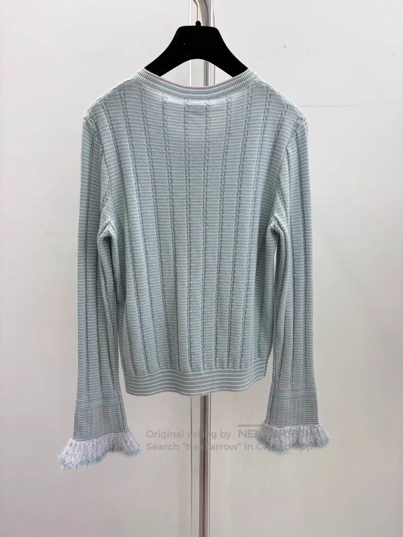 Chanel Chanel Blue woollen sleeve knitted cardigan coat Size S / US 4 / IT 40 - 2 Thumbnail
