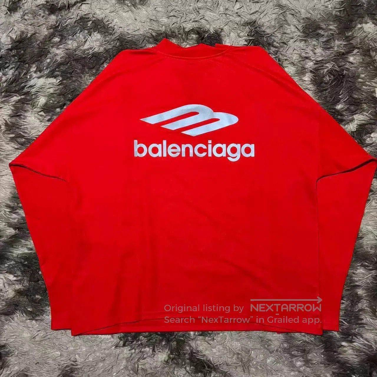 Balenciaga Red Long Sleeve Graphic Shirt - XXS. Size US XXS / EU 40 - 2 Thumbnail