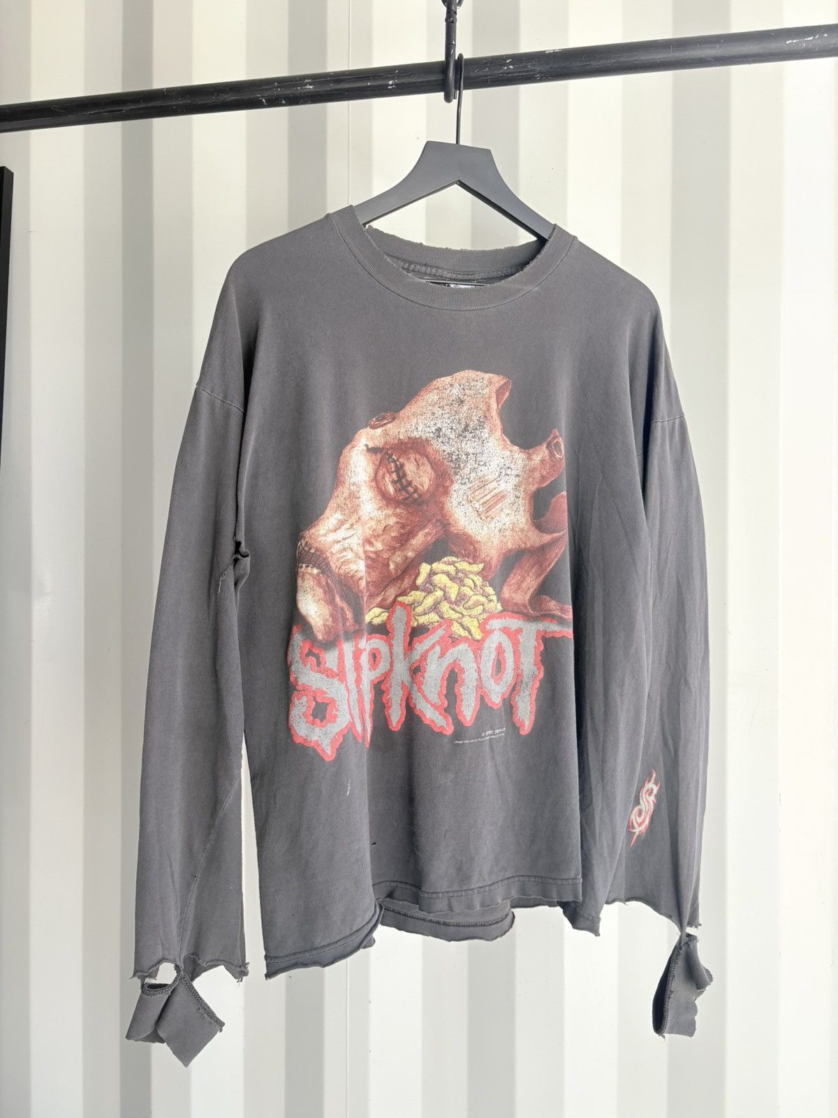 Band Tees Vintage Slipknot Shirt Thrashed Faded Distressed GRUNGE Band Size US XL / EU 56 / 4 - 1 Thumbnail