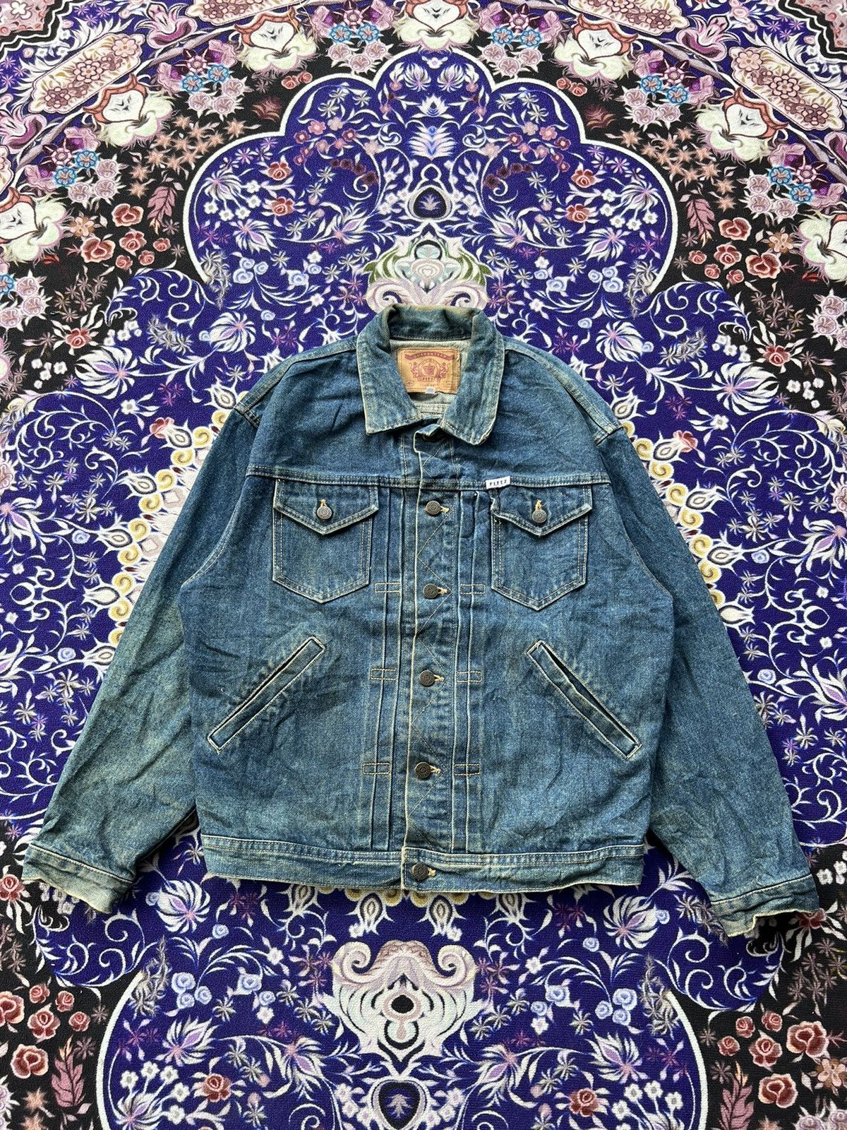 Japanese Brand Vintage Fittz Japanese Brand Indigo Denim Jacket Size US L / EU 52-54 / 3 - 1 Thumbnail