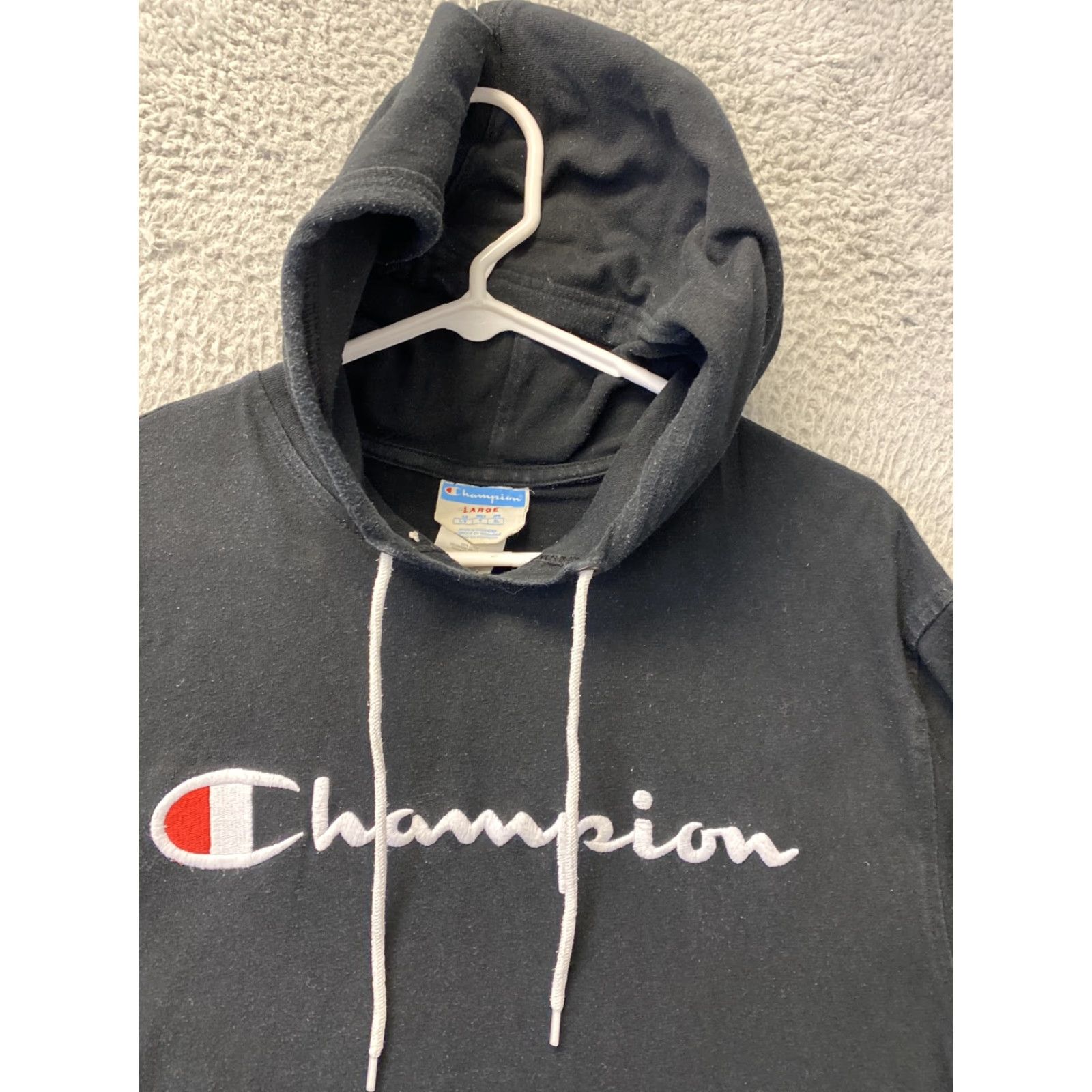 Champion Champion Hoodie Men L Black Pocket Drawstring Logo Graphic 99-8 Mens Size US L / EU 52-54 / 3 - 3 Thumbnail