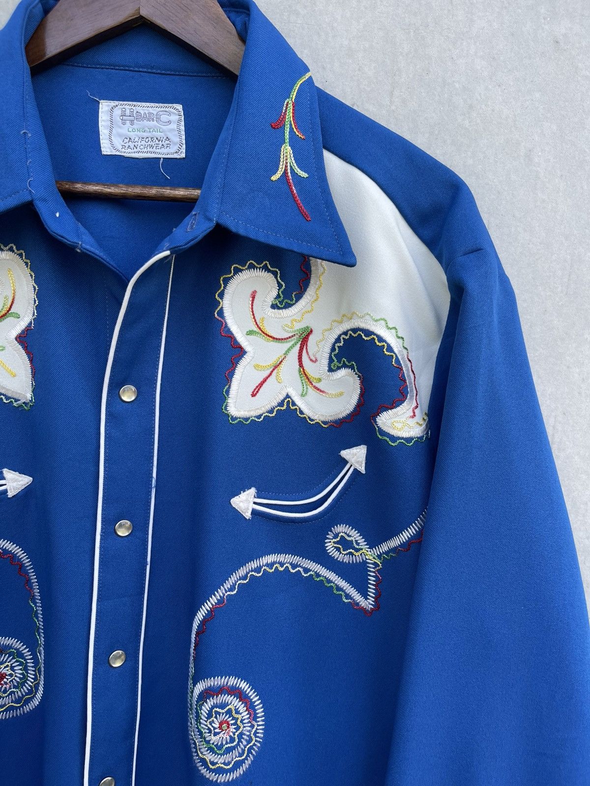 Vintage 🔥Vintage 1970's H BAR C Ranchwear Cowboy Western Shirt Size US L / EU 52-54 / 3 - 5 Thumbnail