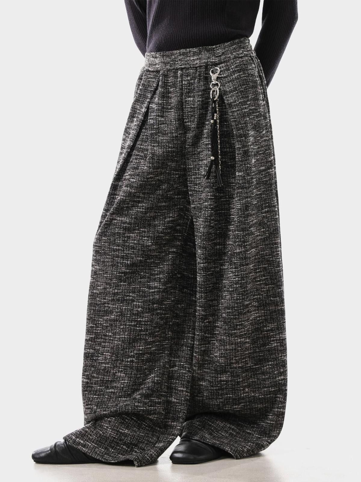 Vintage Wide Leg Knit Pants, Loose Fit Trousers Size US 30 / EU 46 - 2 Thumbnail