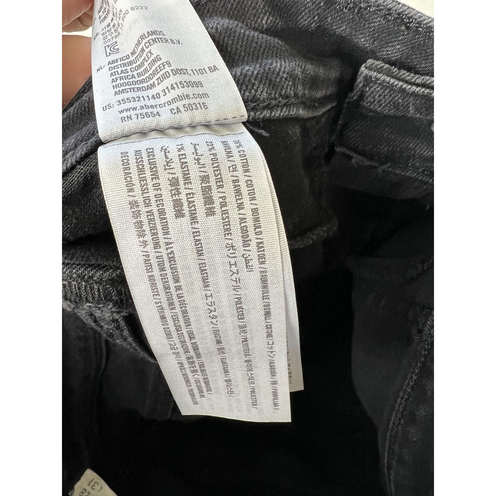 Hollister Hollister Jeans Womens 7R W28 L31 Black Dark Wash Skinny Str Size 28" / US 6 / IT 42 - 5 Thumbnail