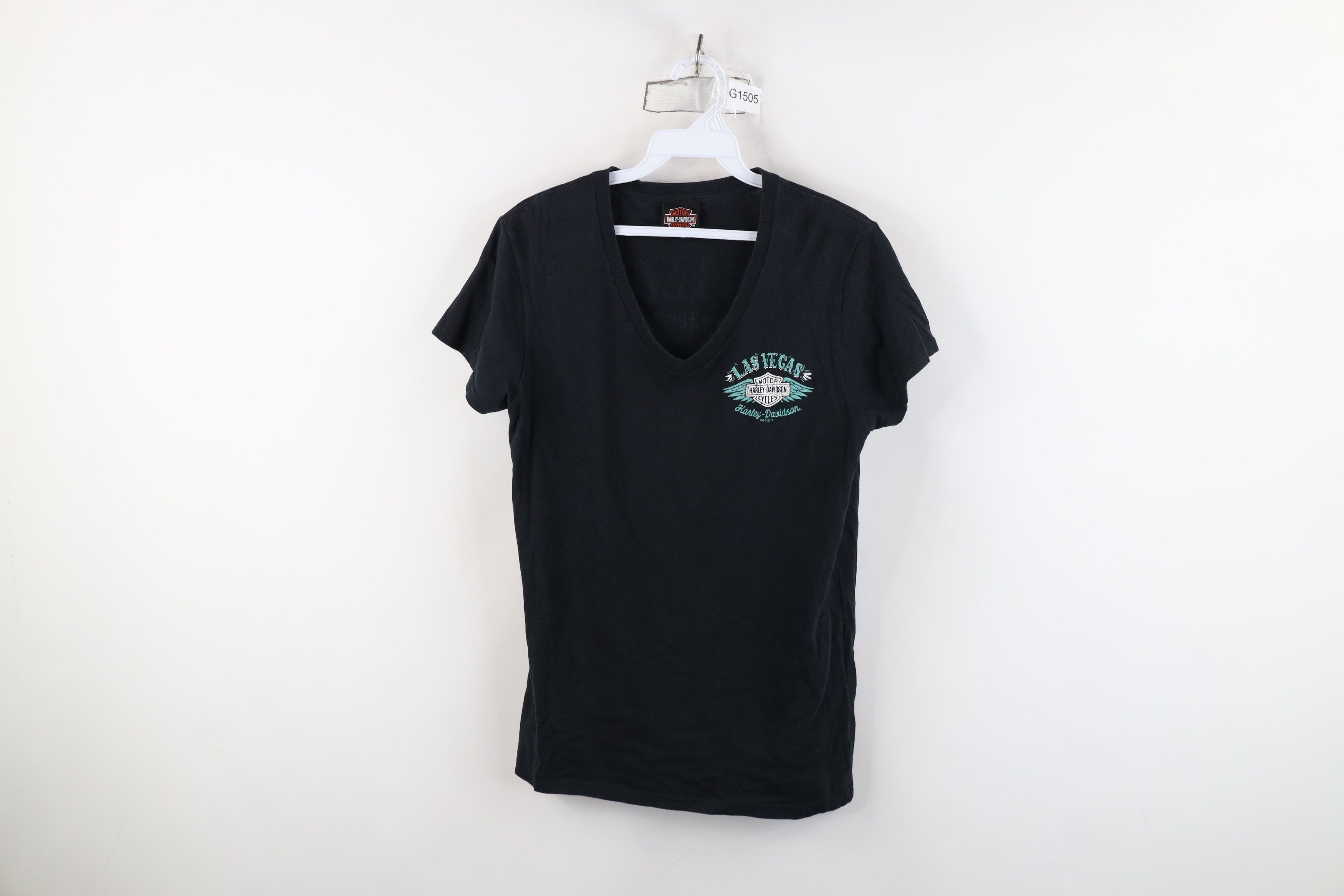 Harley Davidson Y2K Harley Davidson Spell Out Las Vegas Wings T-Shirt Black Size M / US 6-8 / IT 42-44 - 1 Thumbnail