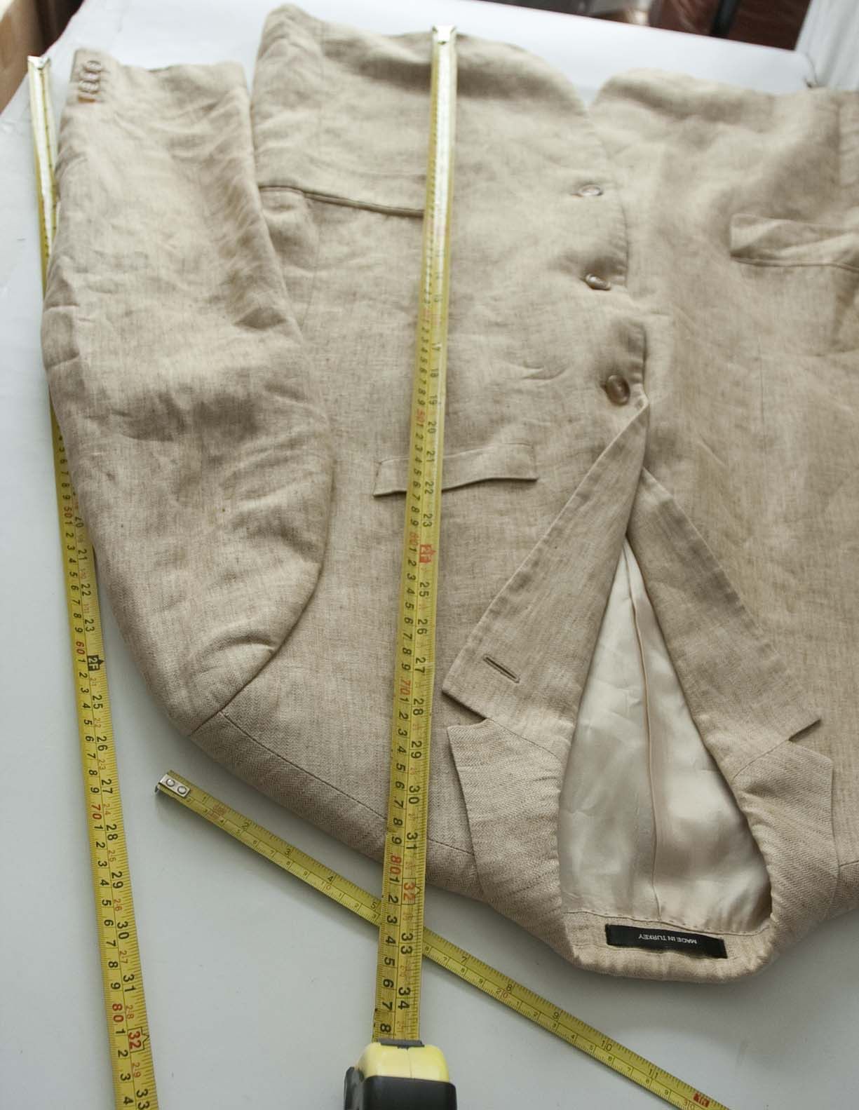 Hugo Boss Hugo Boss Jacket Rossellini 100% Linen Size 44R Herringbone Size 44R - 7 Thumbnail